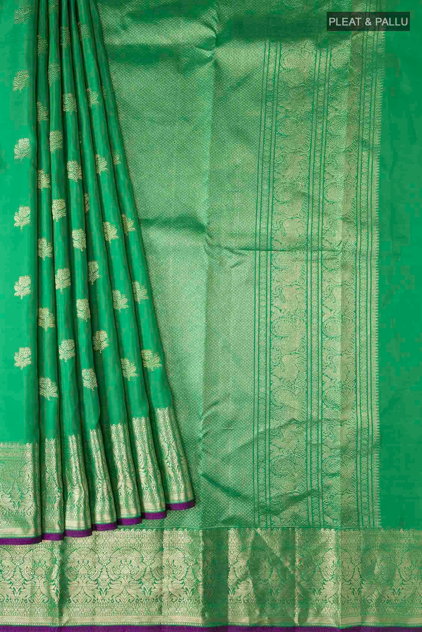 Green Kanjivaram Silk Saree - Image 4