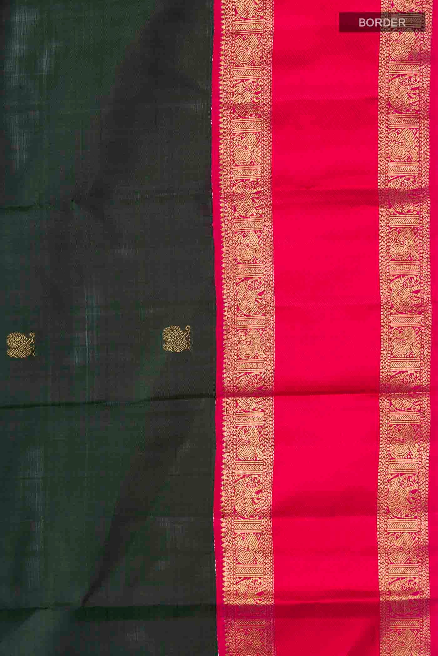 Green Kanjivaram Silk Saree - Image 3