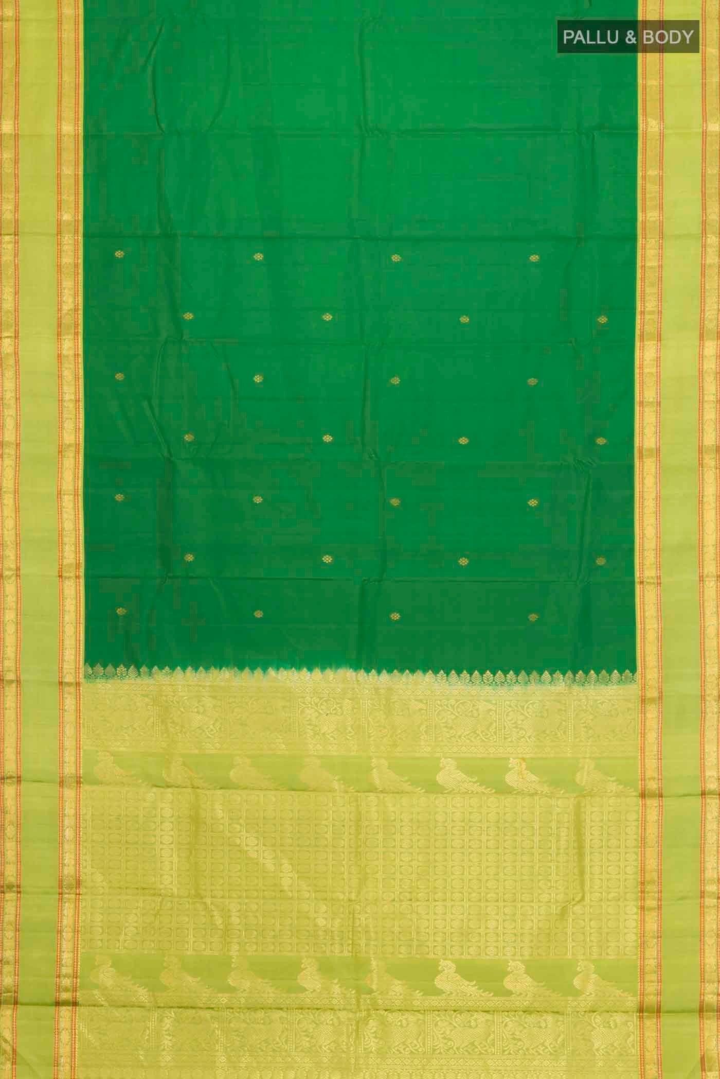 Green Kanjivaram Silk Saree - Image 6