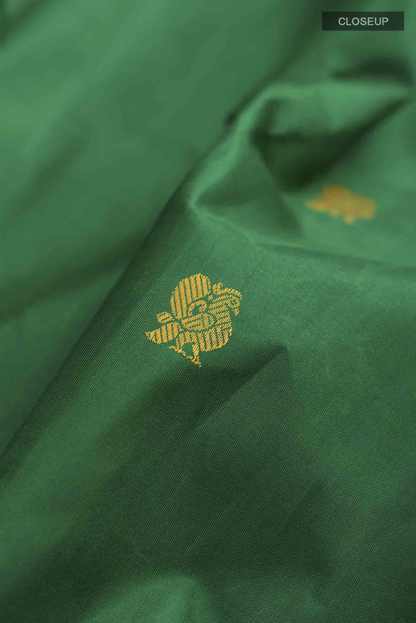 Green Kanjivaram Silk Saree - Image 2