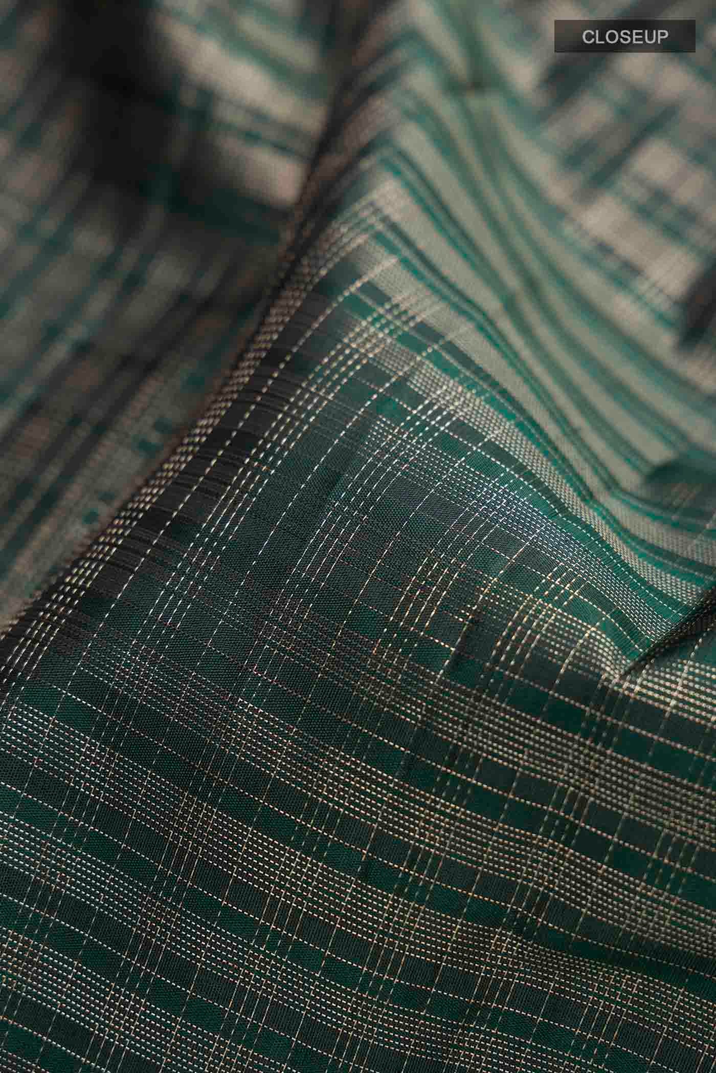 Green Kanchipuram Silk Saree - Image 2