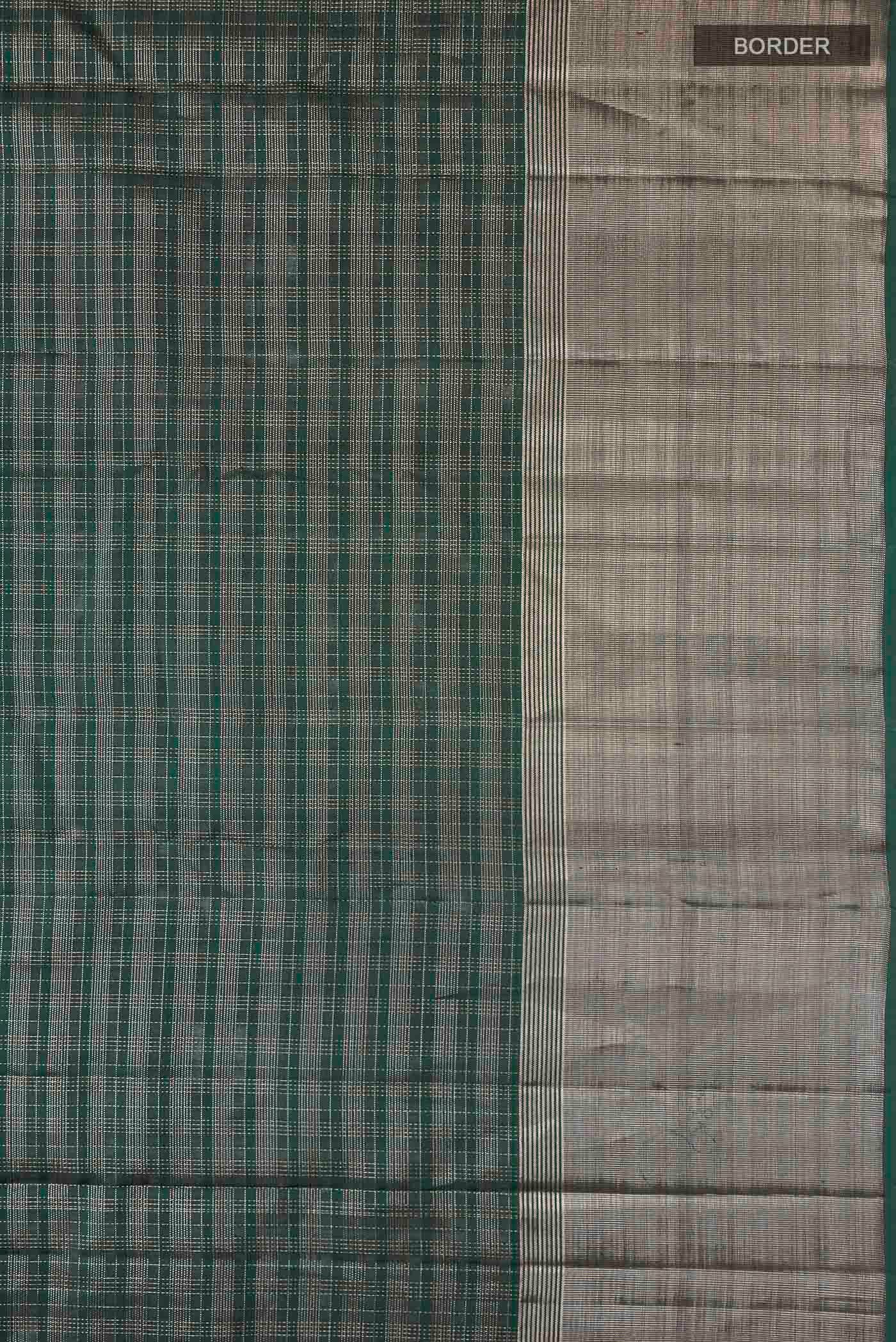 Green Kanchipuram Silk Saree - Image 3