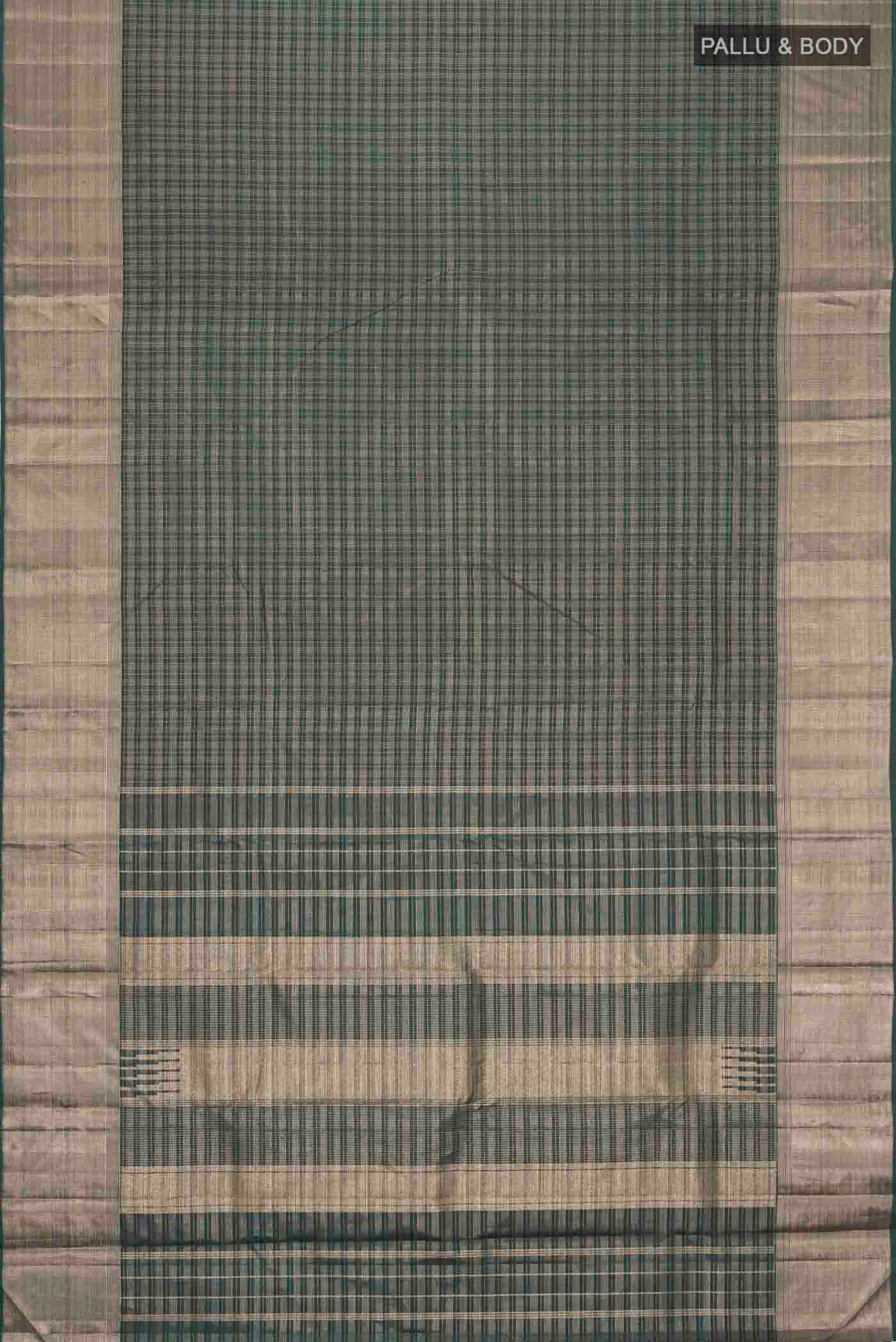 Green Kanchipuram Silk Saree - Image 6