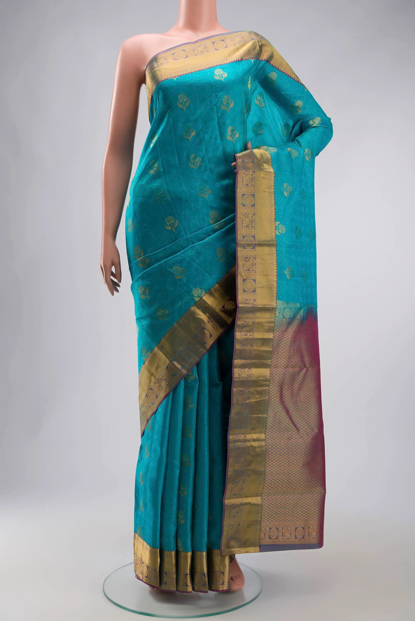 Blue Kanchipuram Silk Saree