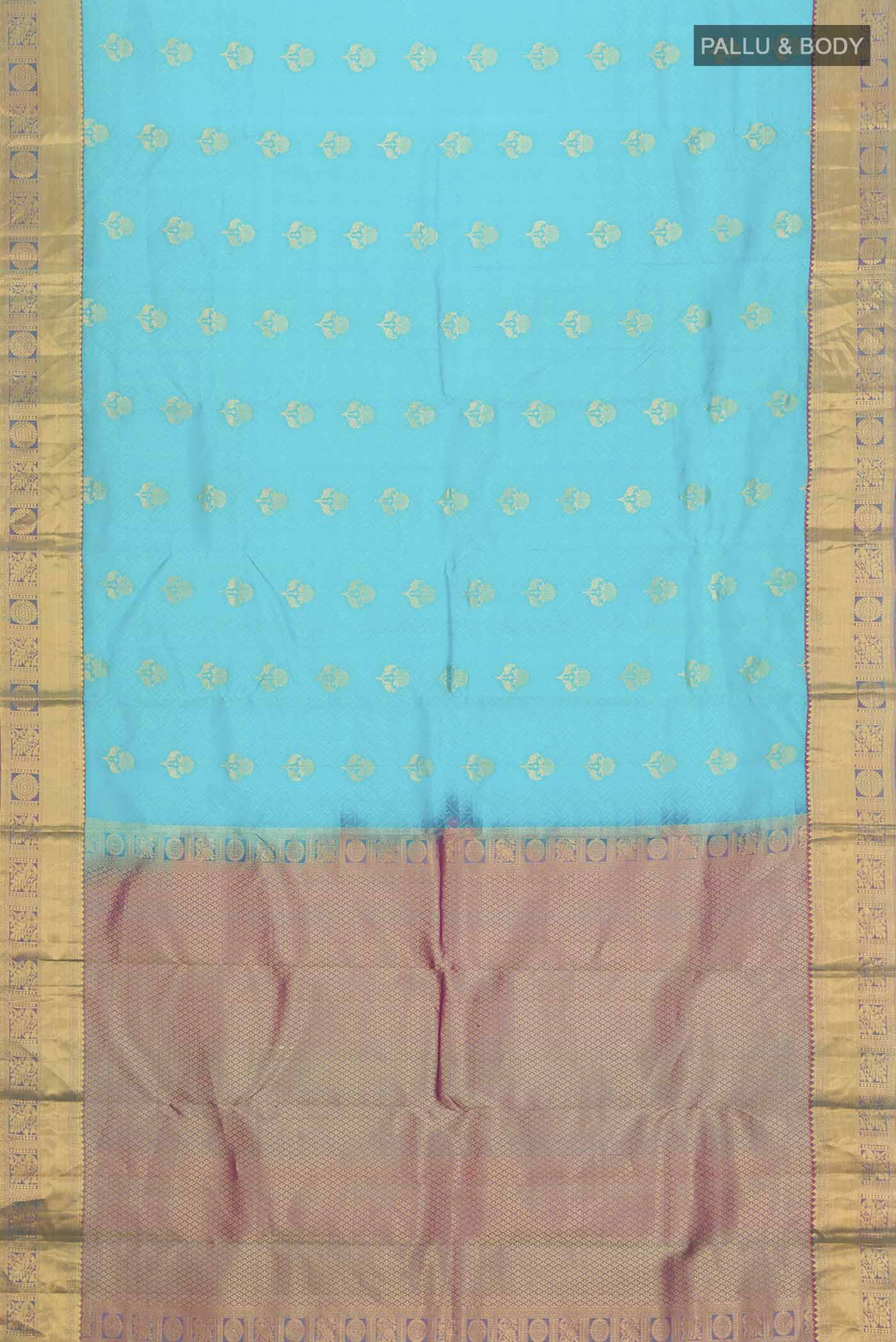 Blue Kanchipuram Silk Saree - Image 6