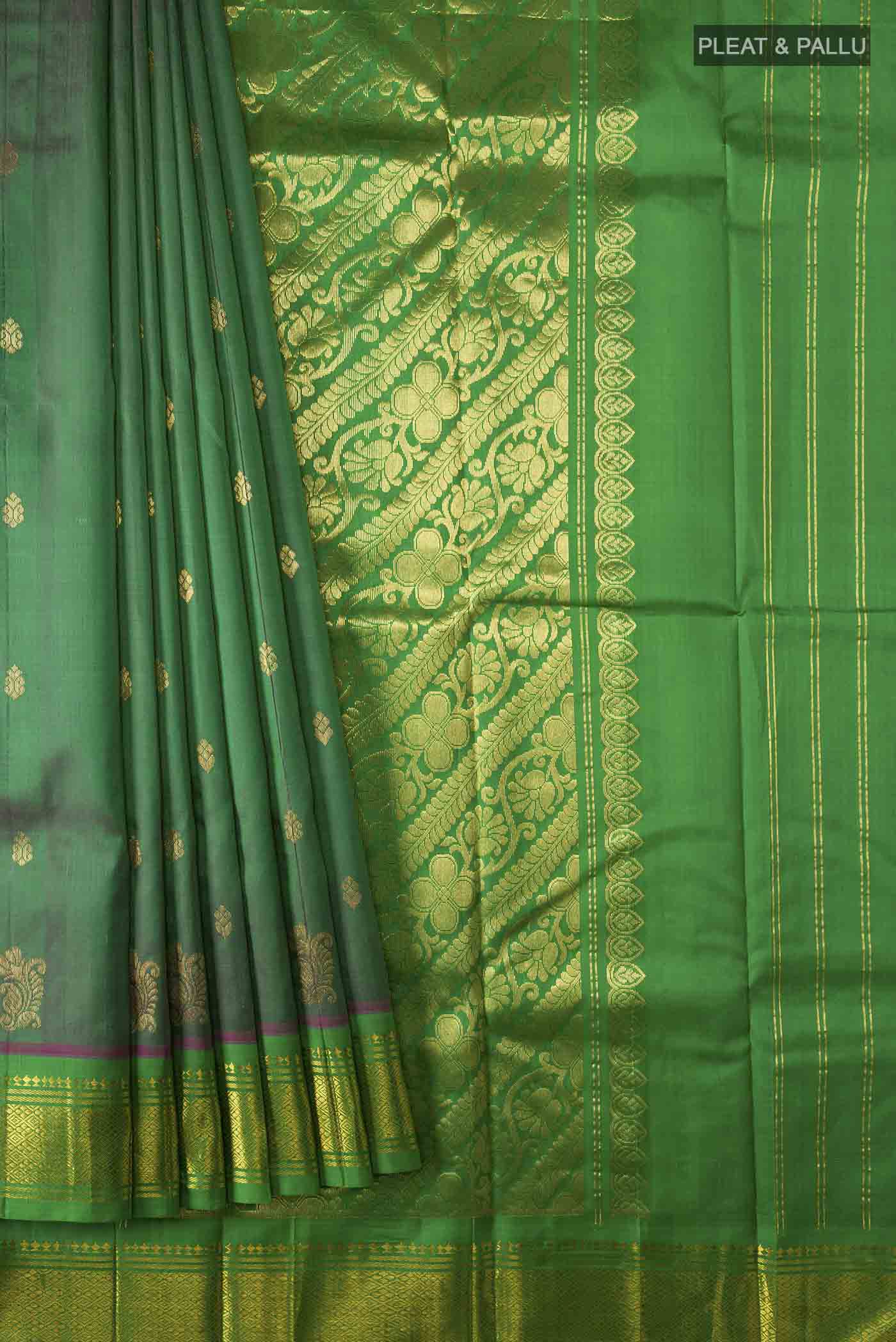 Green Kanjivaram Silk Saree - Image 4
