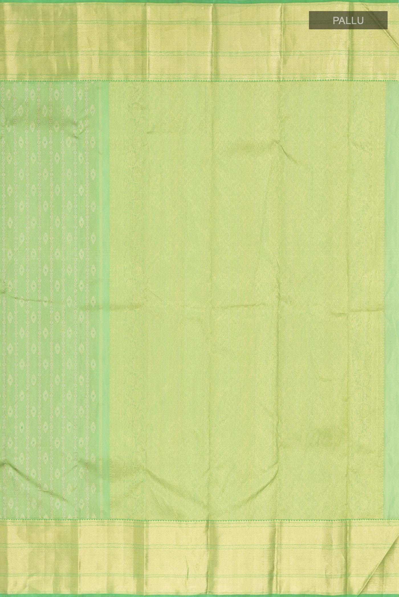 Green Kanchipuram Silk Saree - Image 7