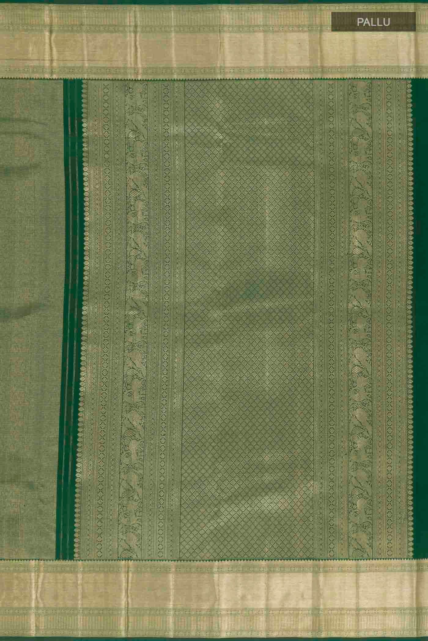 Green Kanchipuram Silk Saree - Image 7