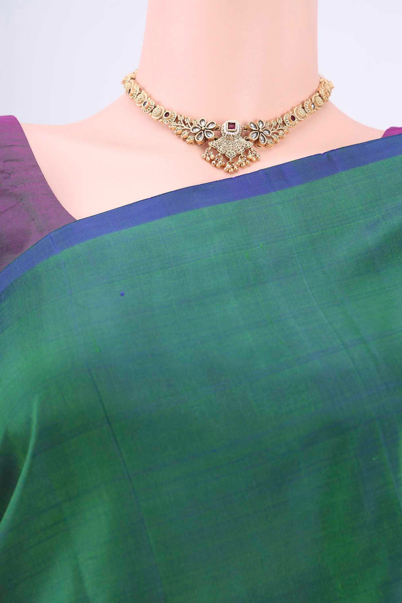 Green Kanjivaram Silk Saree - Image 2