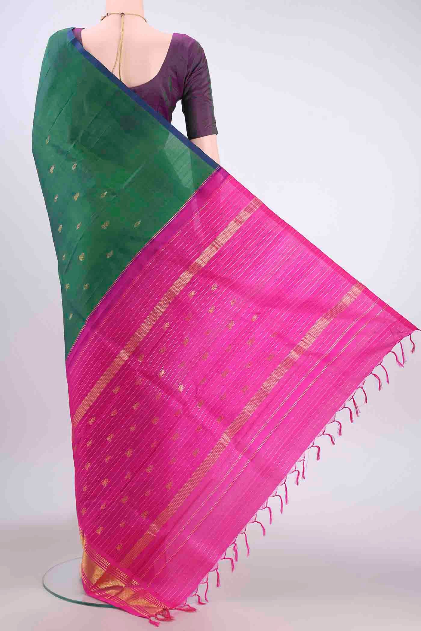 Green Kanjivaram Silk Saree - Image 3