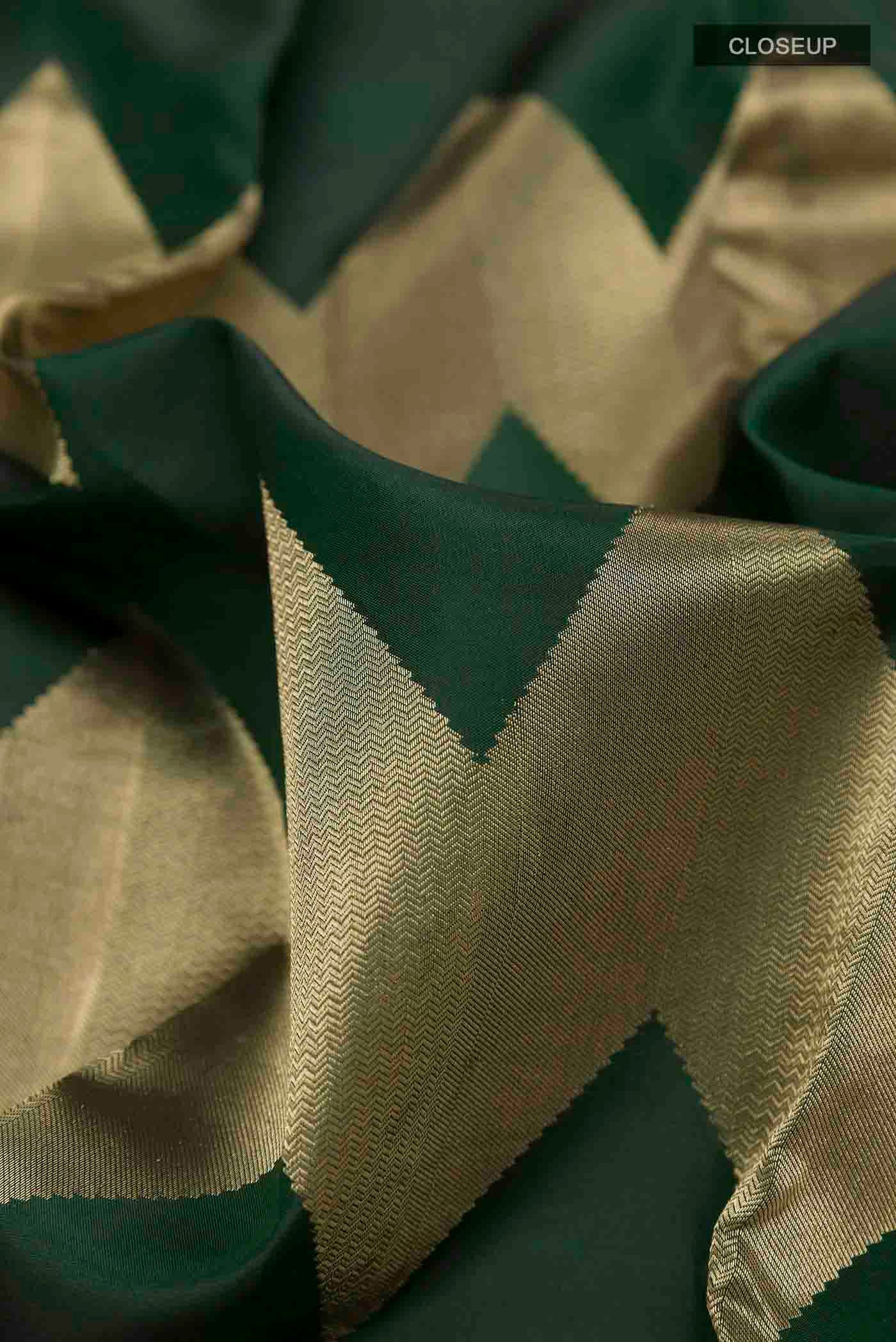 Green Kanchipuram Silk Saree - Image 2