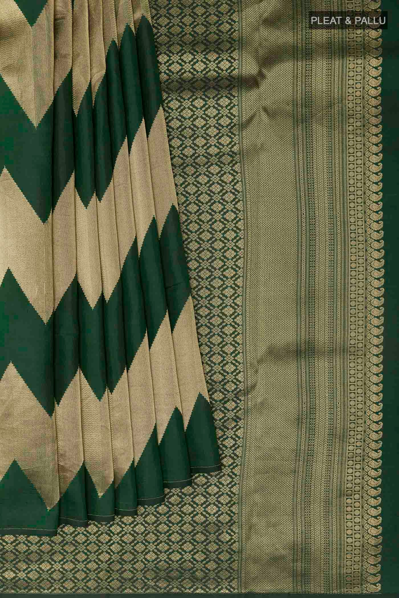 Green Kanchipuram Silk Saree - Image 4
