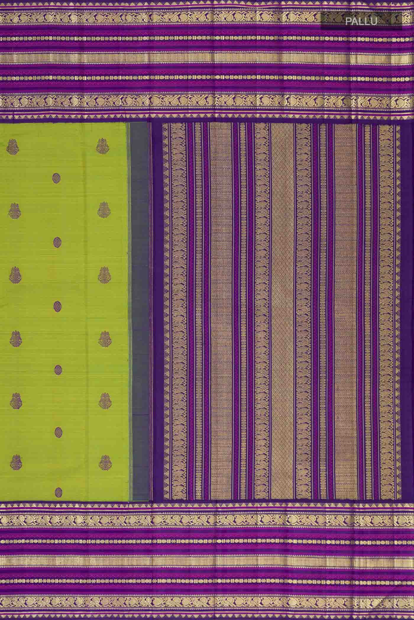Green Kanchipuram Silk Saree - Image 6