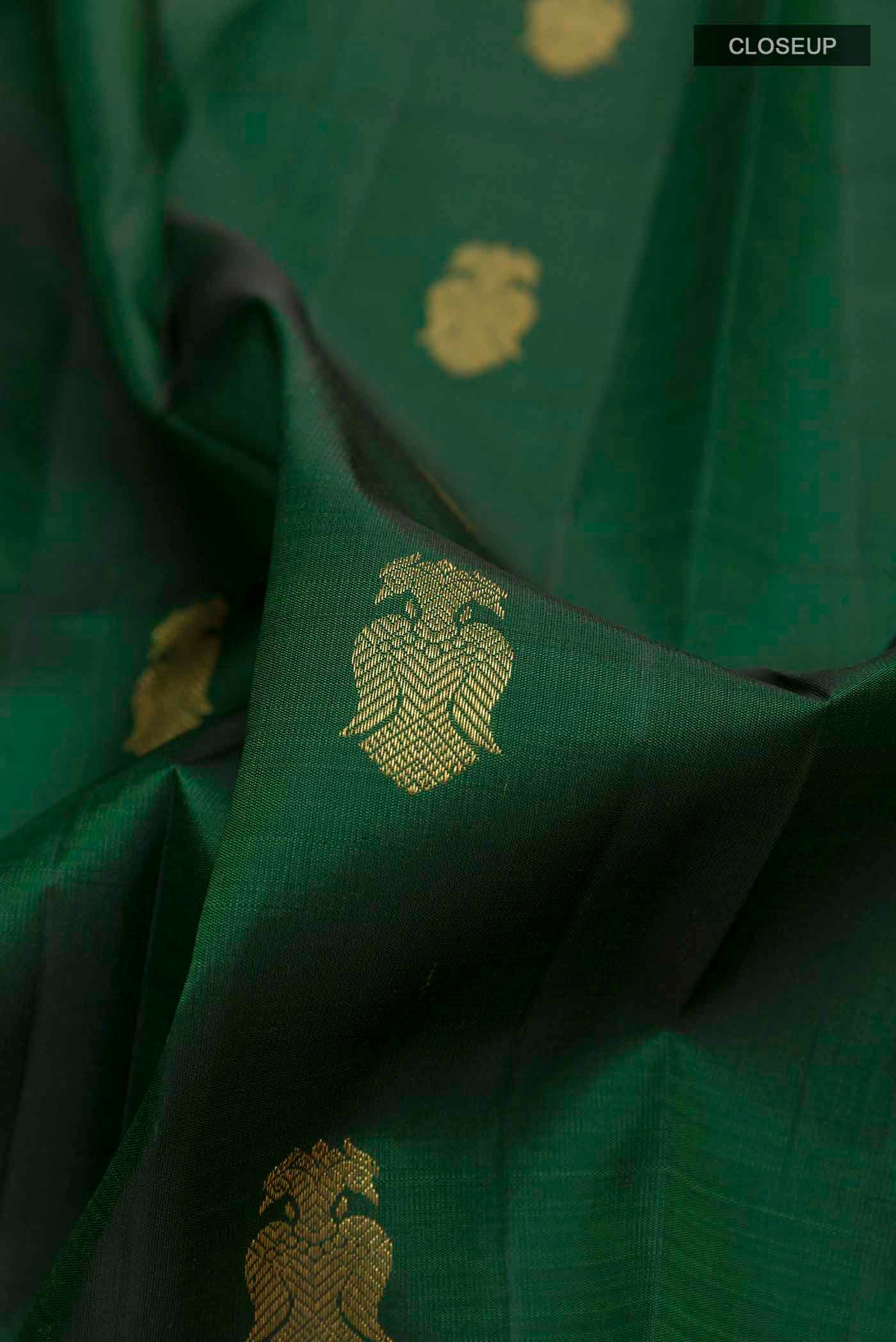 Green Kanjivaram Silk Saree - Image 2