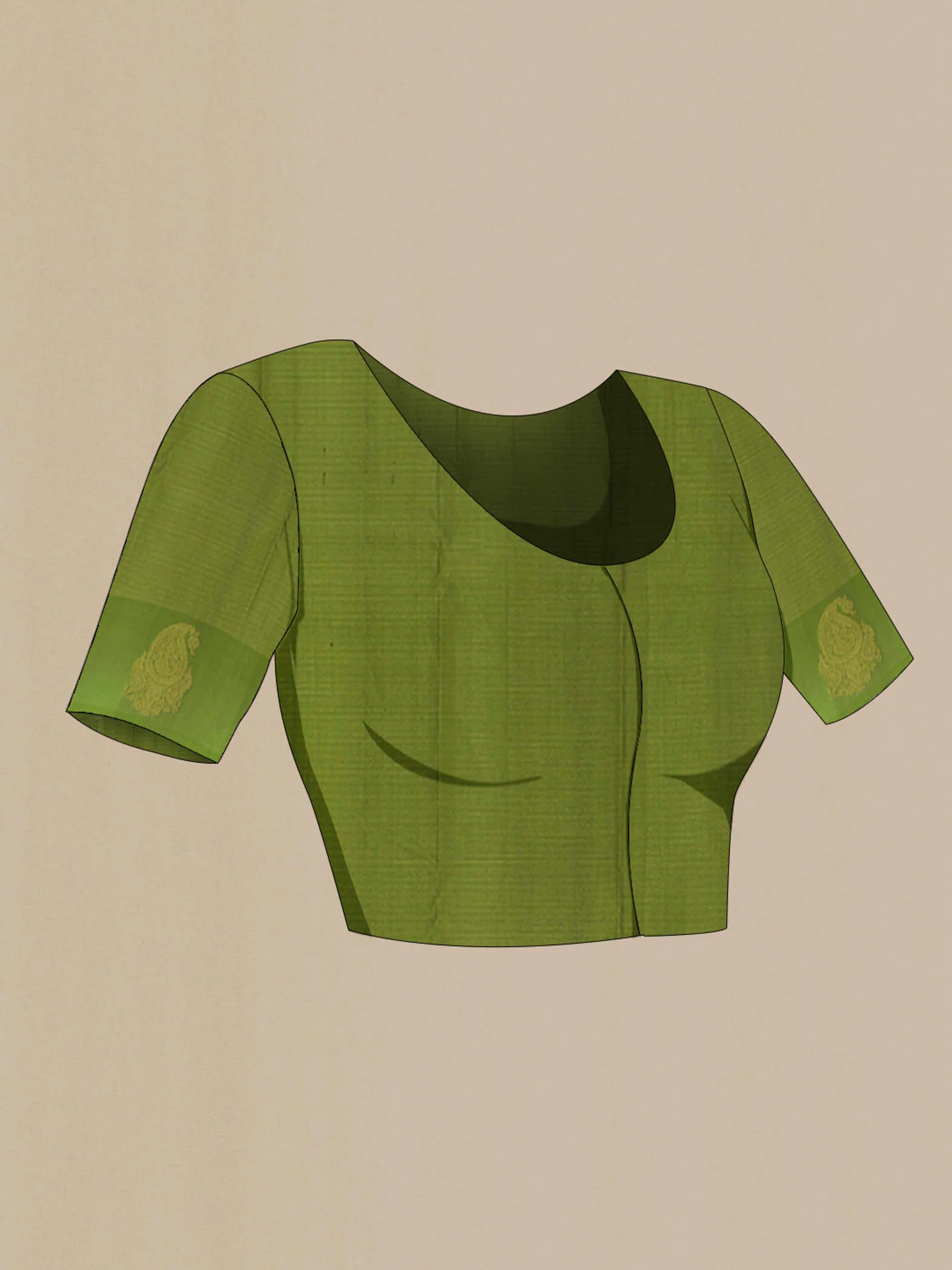 Green Kanchipuram Silk Saree - Image 2