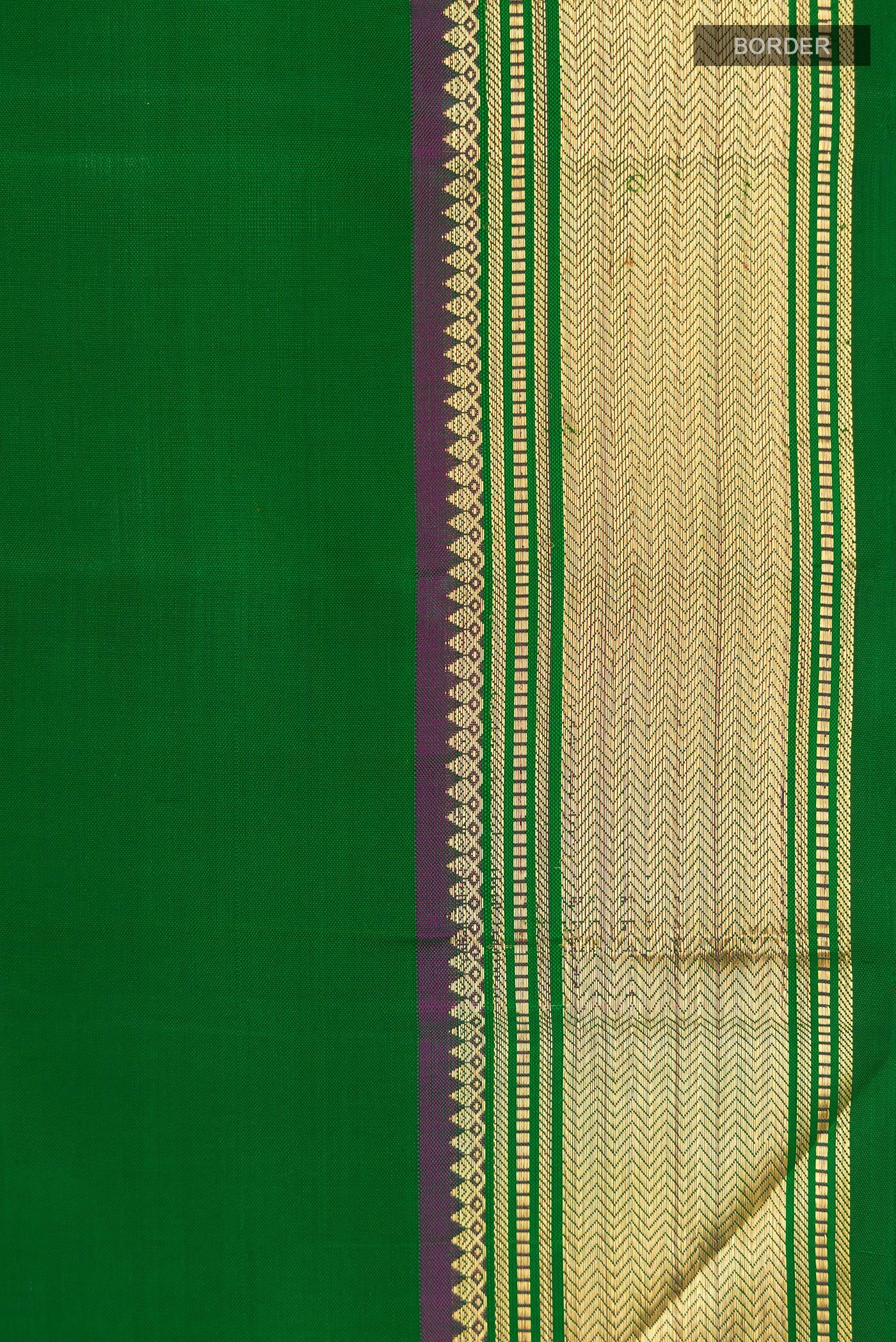 Green Kanchipuram Silk Saree - Image 3