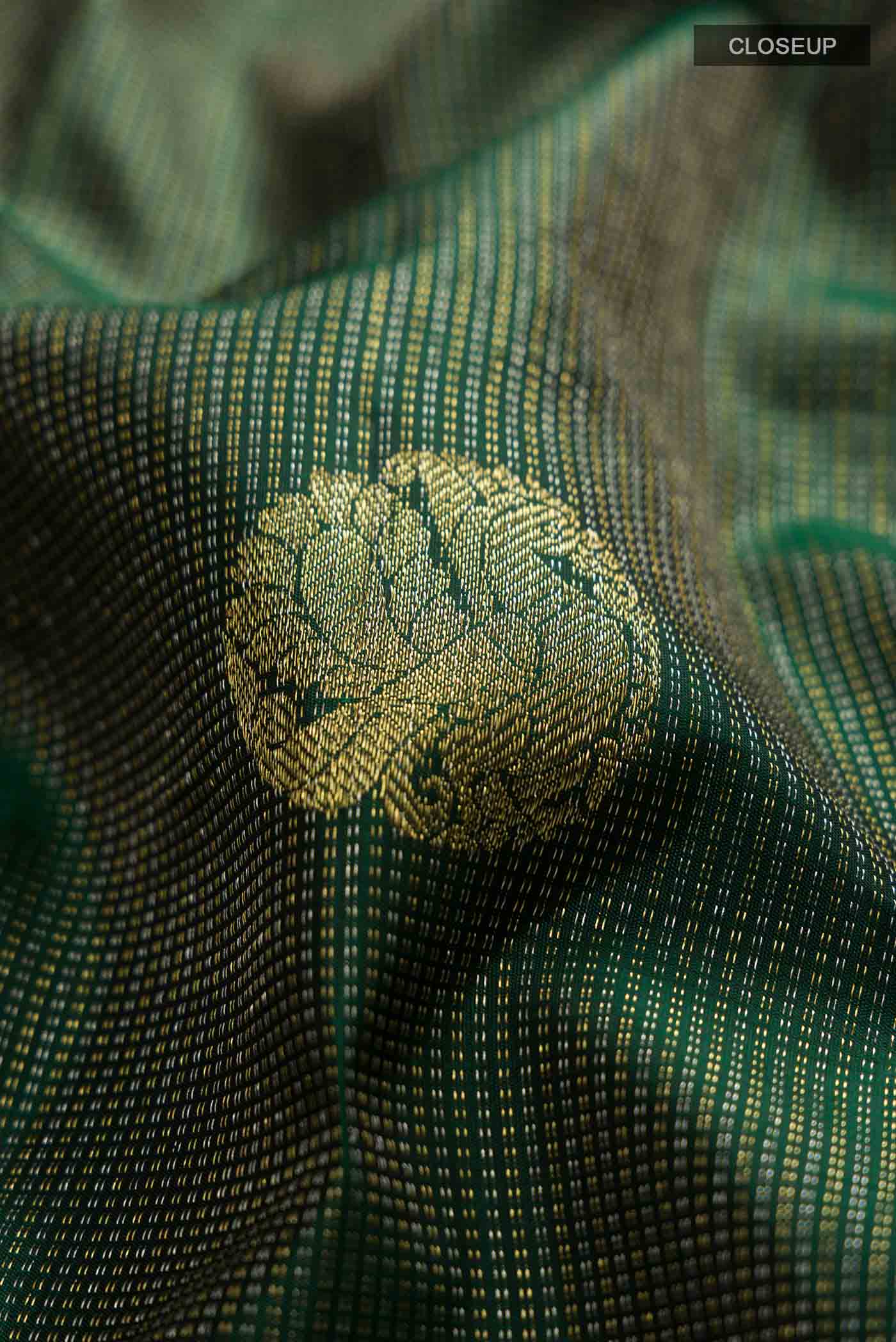 Green Kanchipuram Silk Saree - Image 2