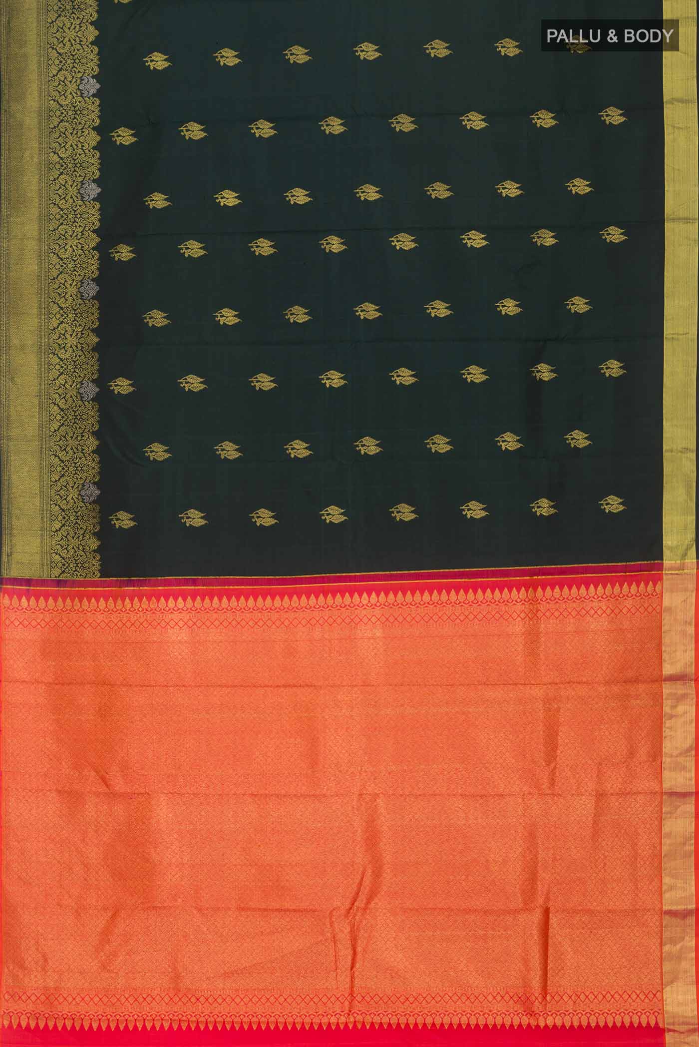 Green Kanjivaram Silk Saree - Image 6