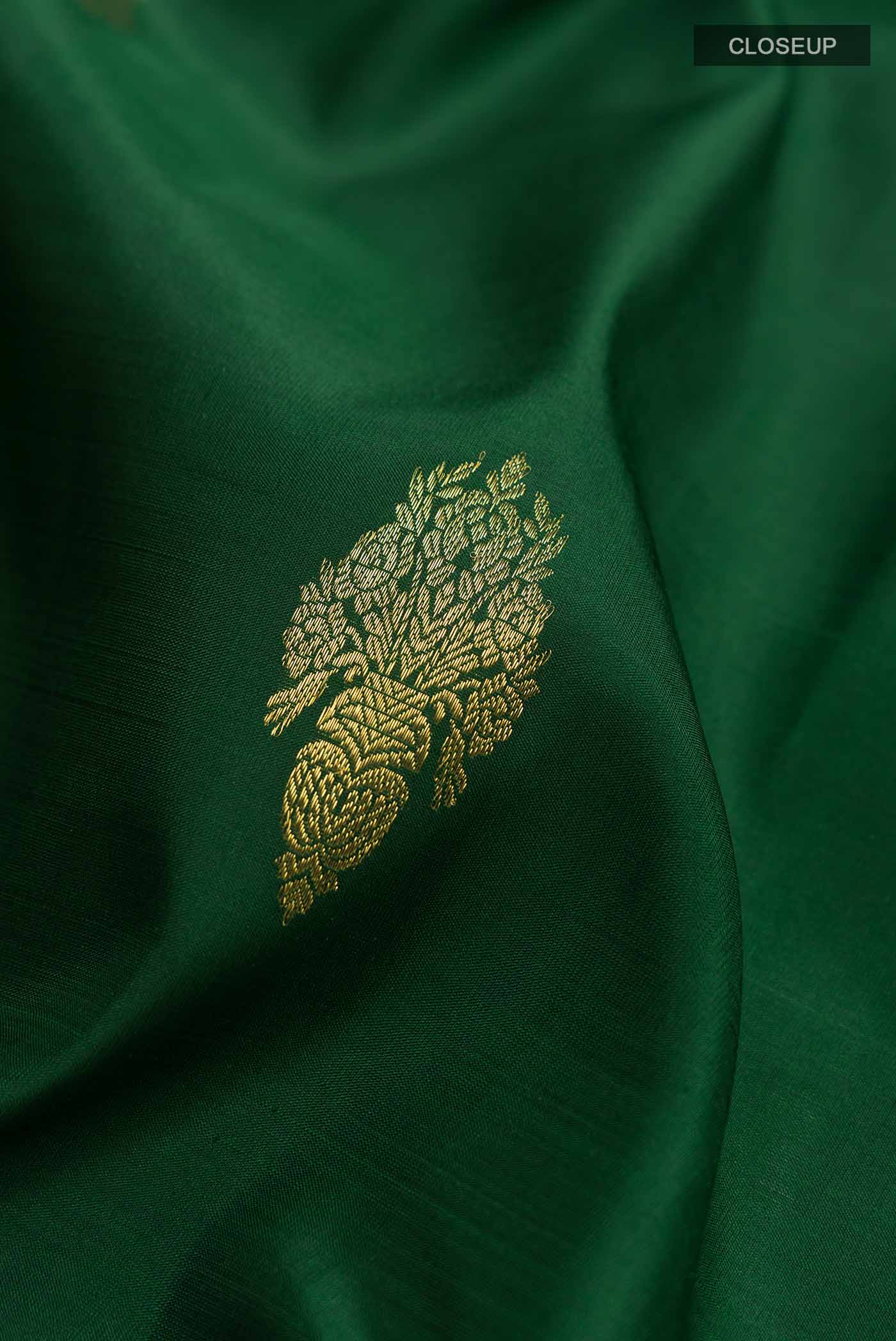 Green Kanchipuram Silk Saree - Image 2