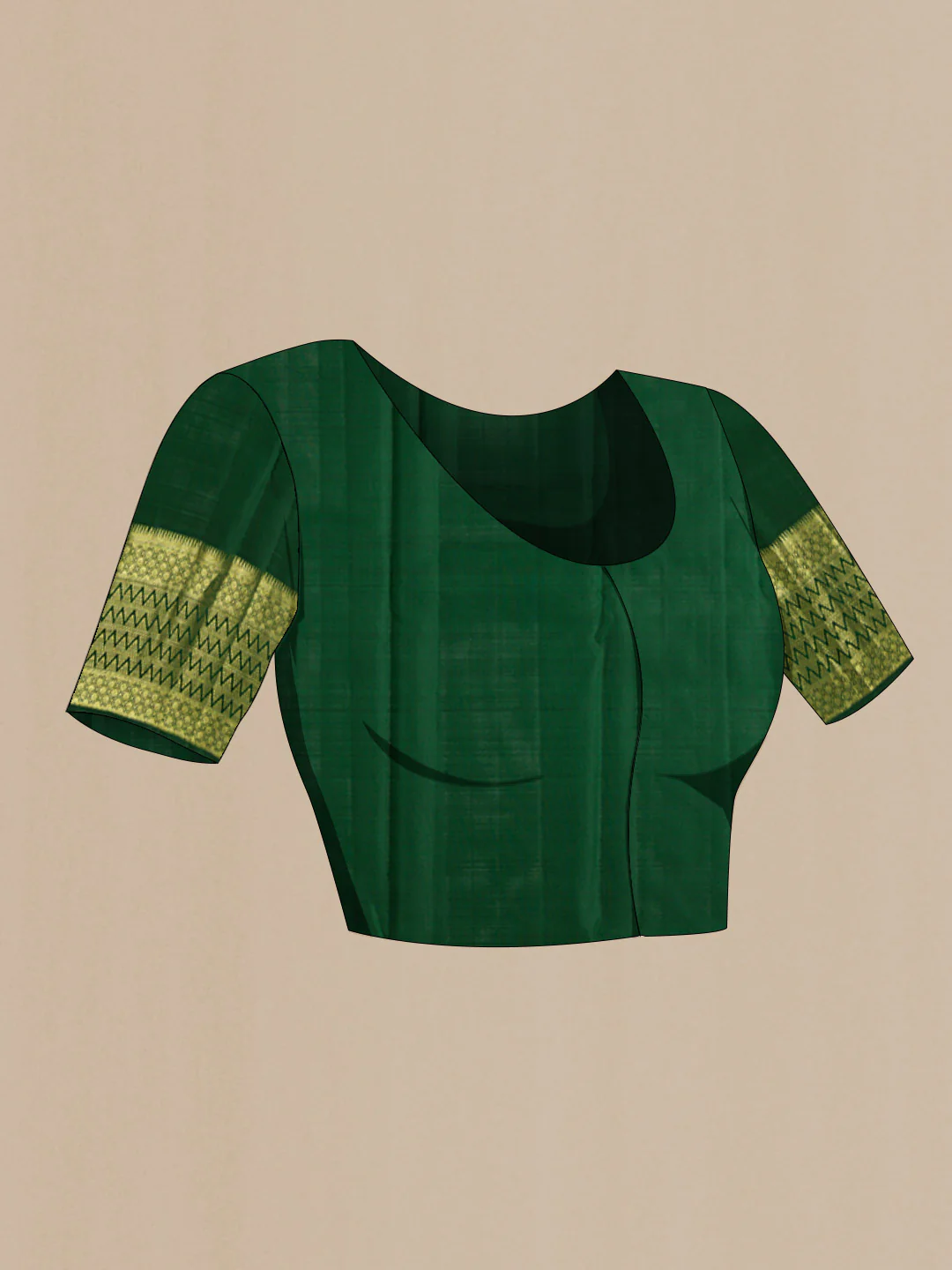 Green Kanchipuram Silk Saree - Image 5
