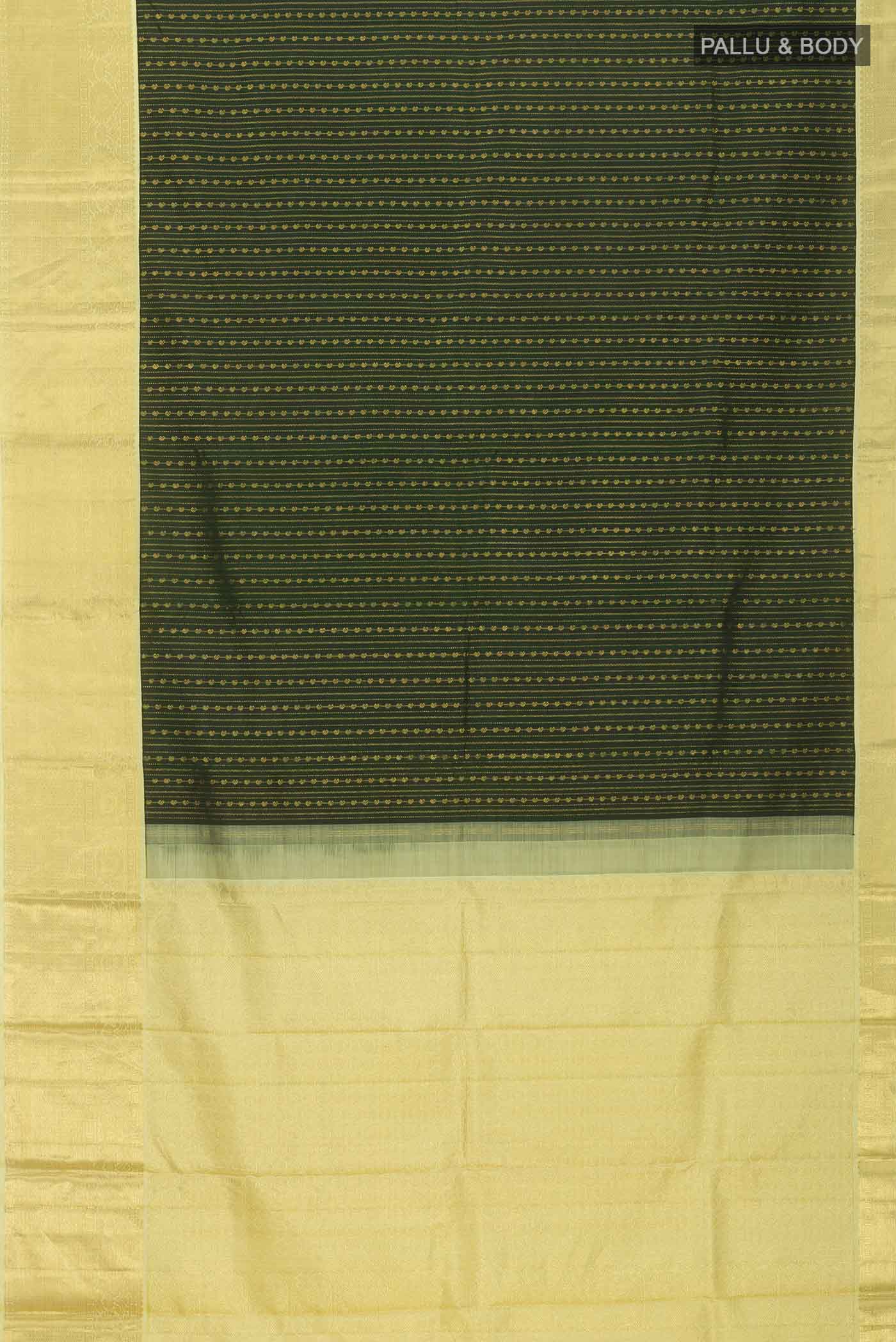 Bottle Green Kanjivaram Silk Saree - Image 6