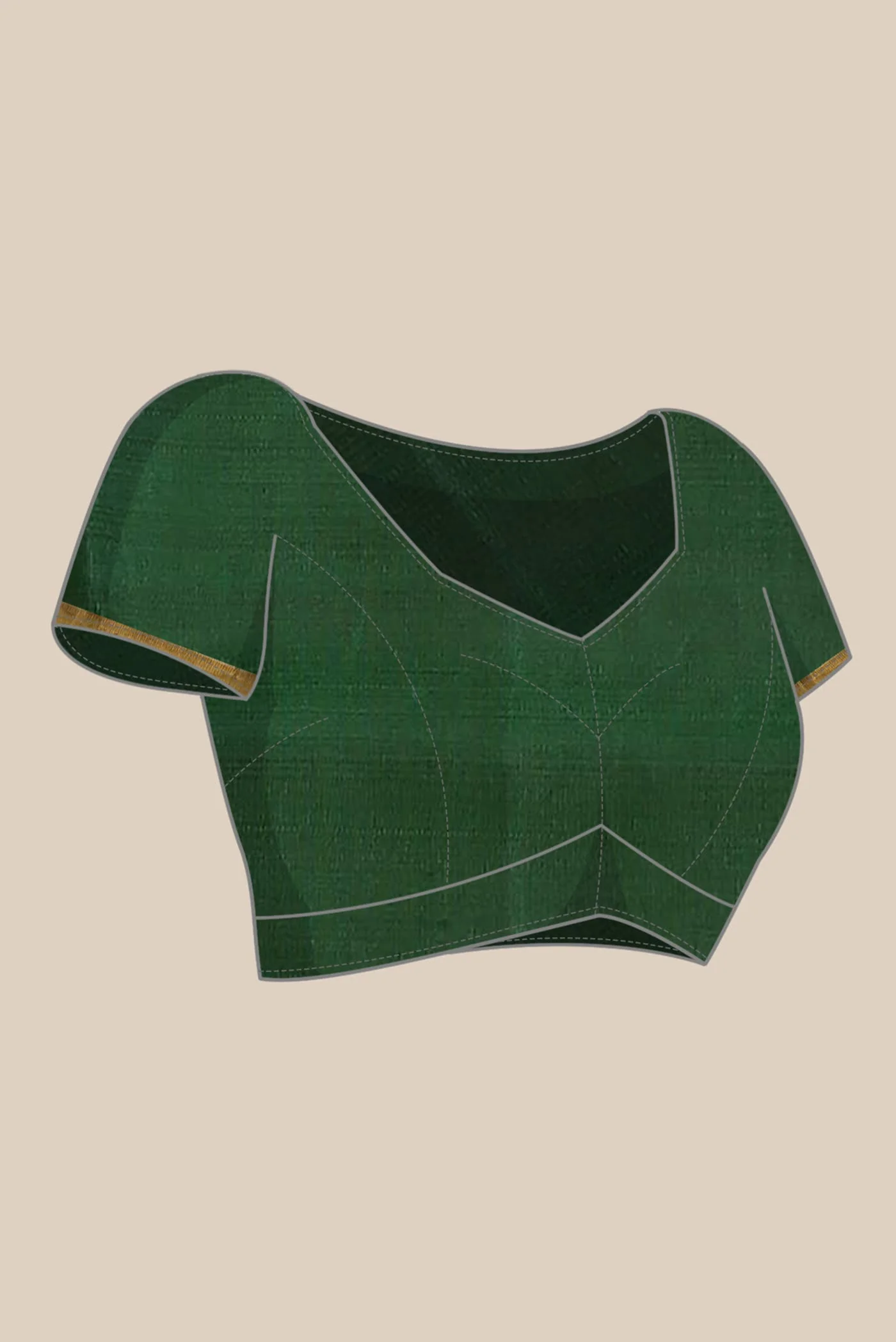Green Kanchipuram Silk Saree - Image 5