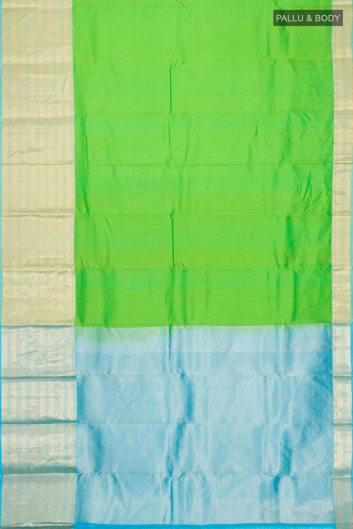 Green Kanchipuram Silk Saree - Image 4