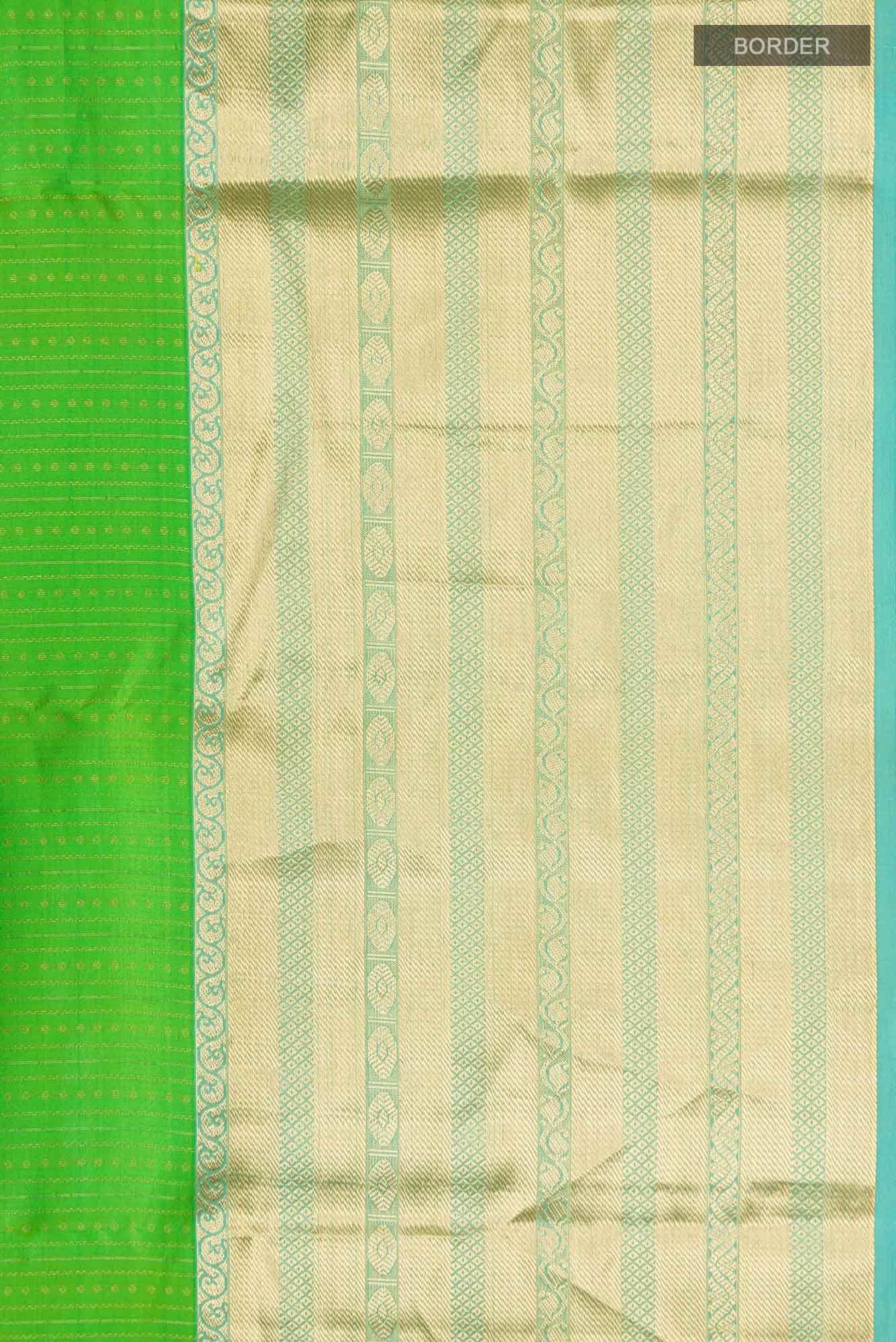 Green Kanchipuram Silk Saree - Image 5