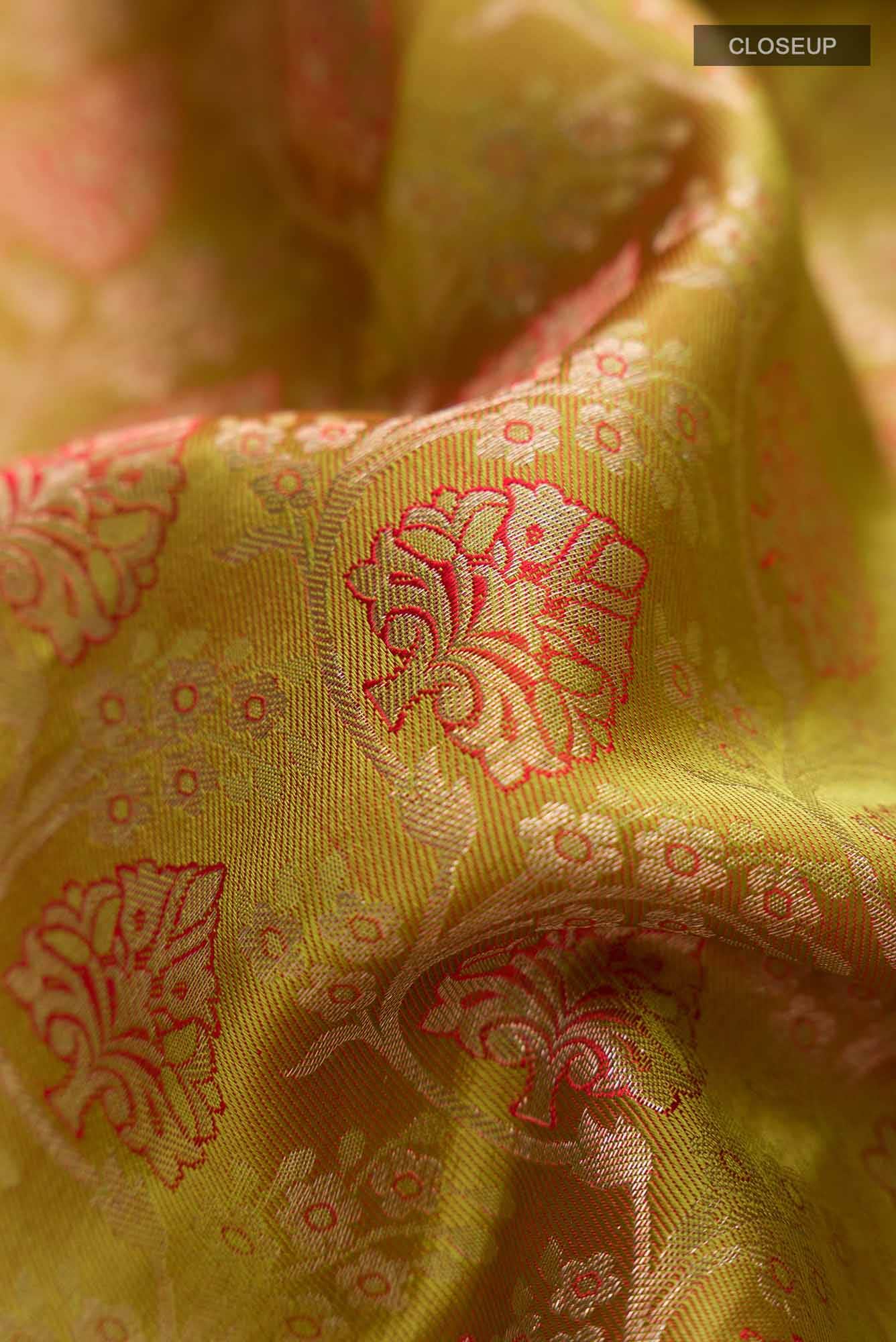 Green Kanchipuram Silk Saree - Image 3