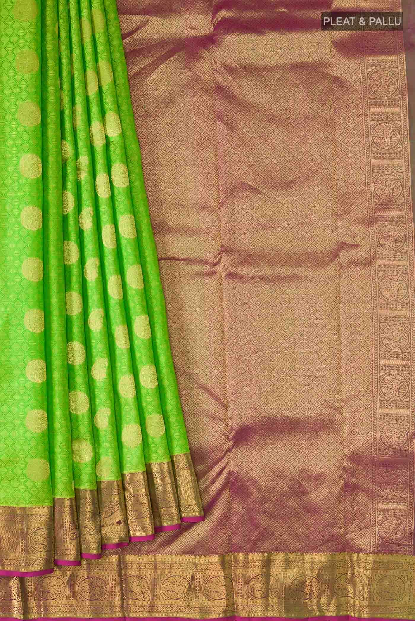 Green Kanchipuram Silk Saree - Image 2