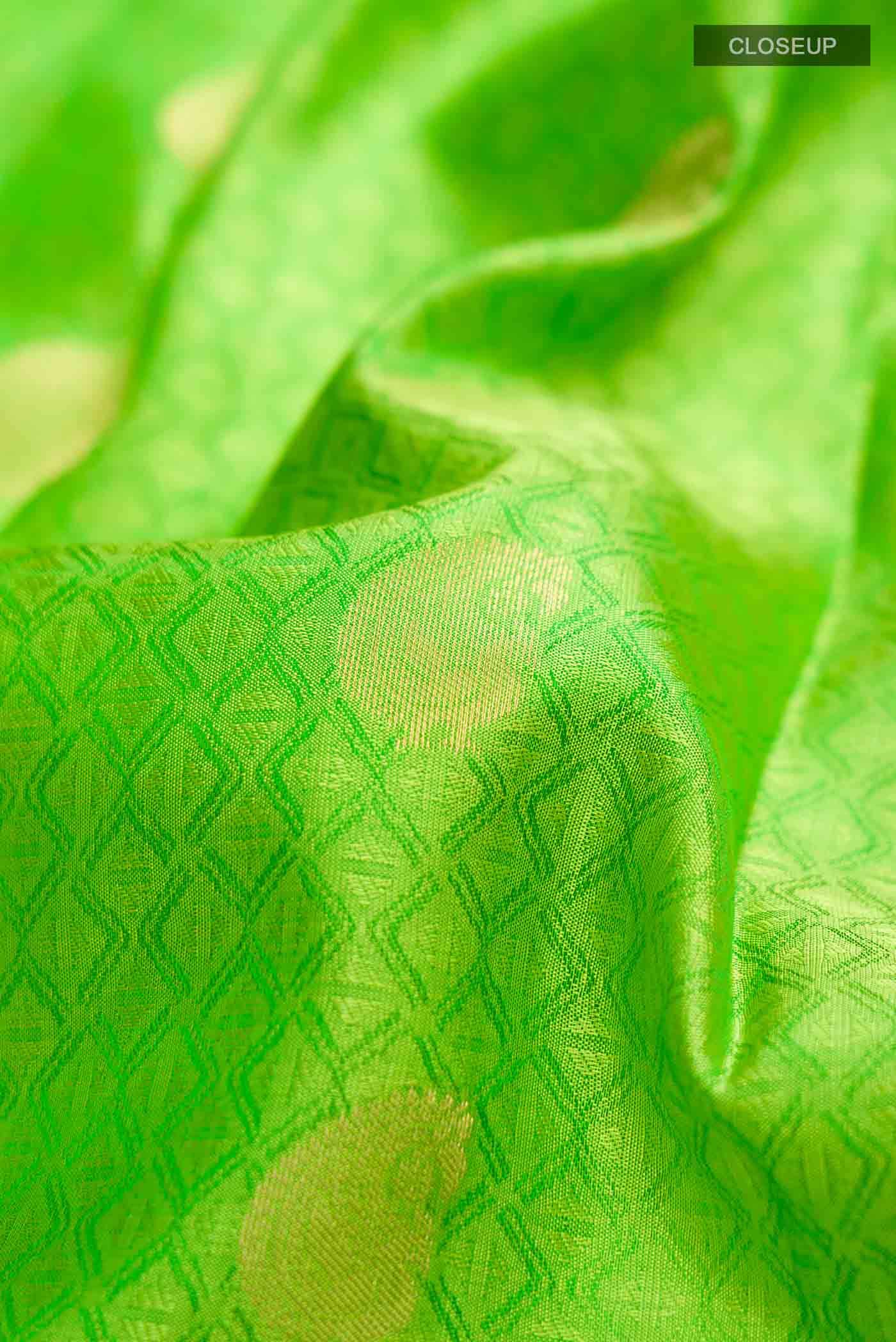 Green Kanchipuram Silk Saree - Image 3