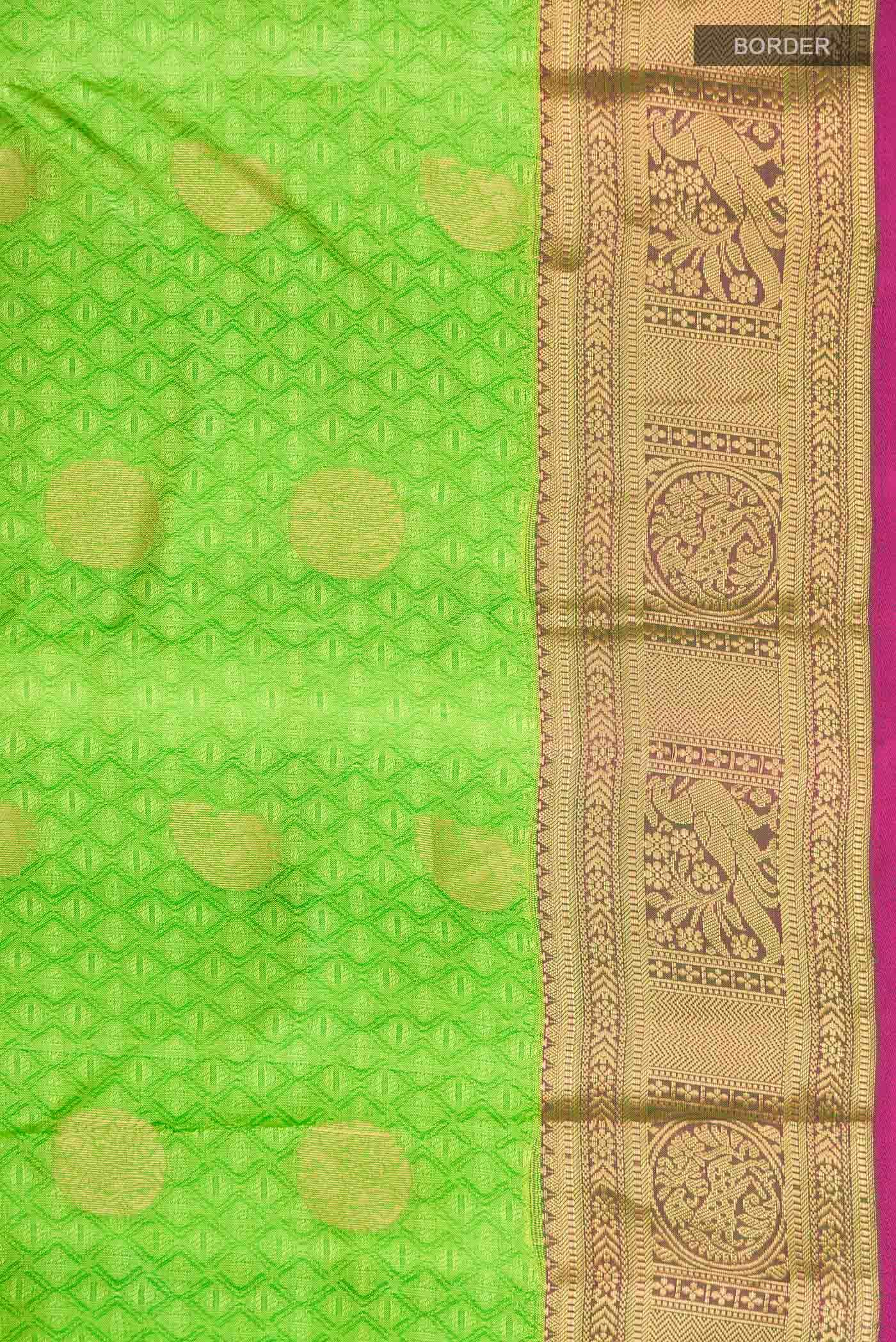 Green Kanchipuram Silk Saree - Image 5