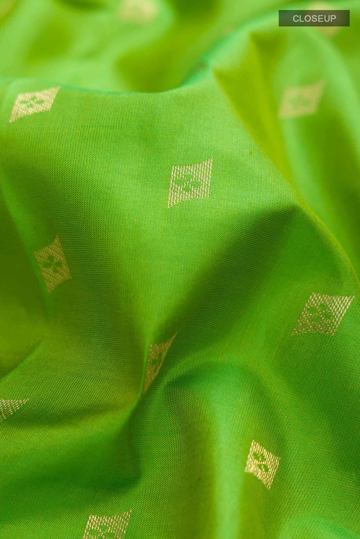 Green Kanchipuram Silk Saree - Image 3