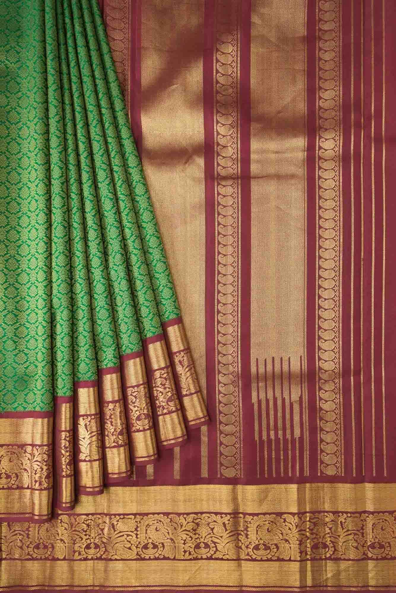 Mayil-Green Kanchipuram Silk Saree - Image 5
