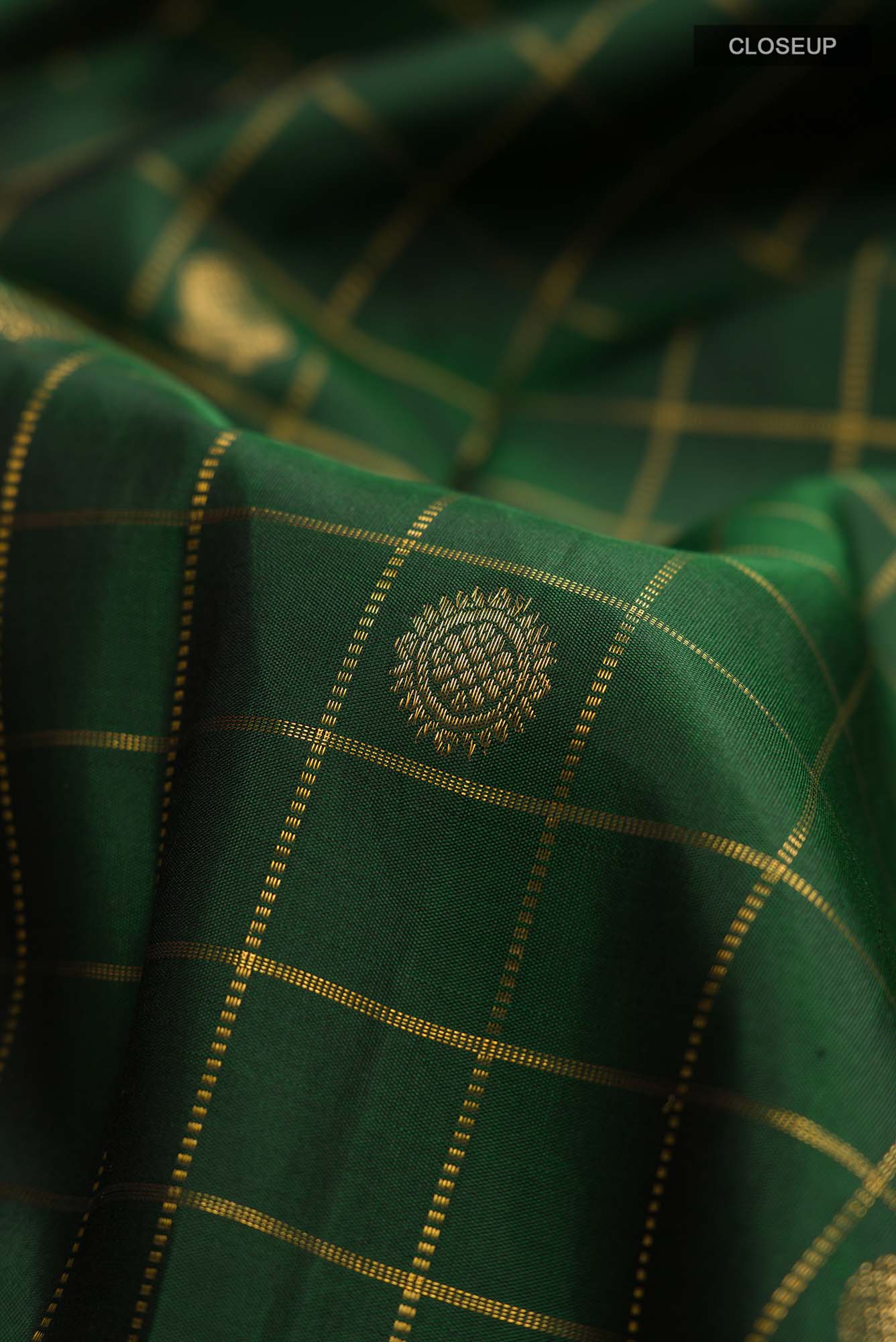Green Kanchipuram Silk Saree - Image 6