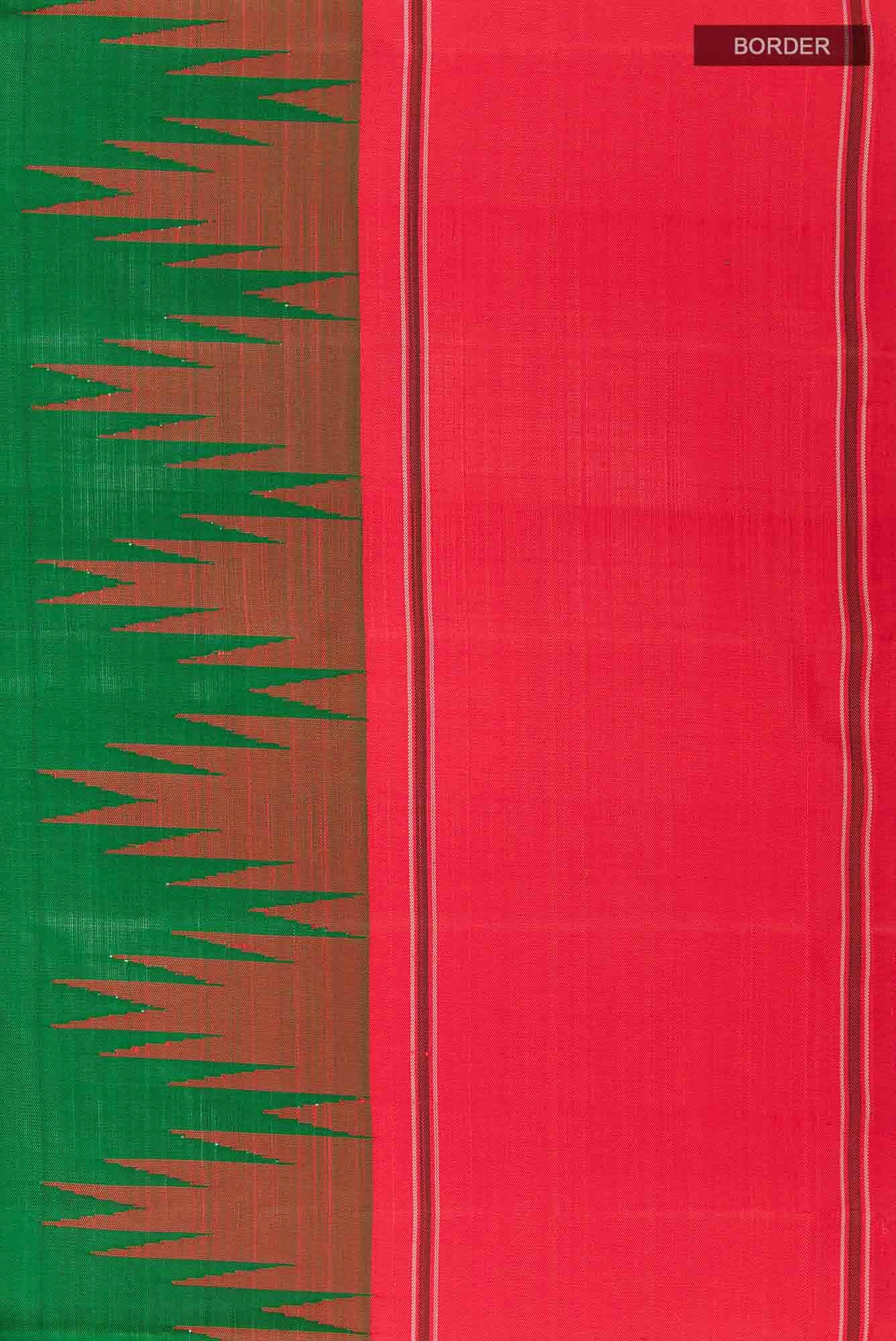Green Kanchipuram Silk Saree - Image 5