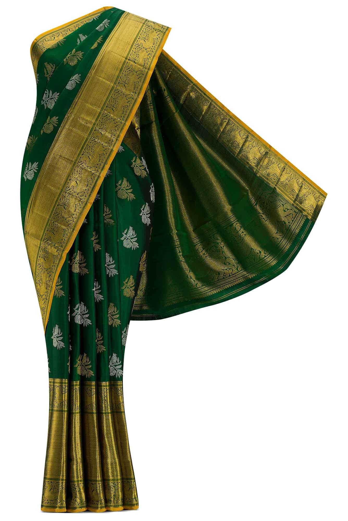 Green Dual Tone Kanjivaram Silk Saree