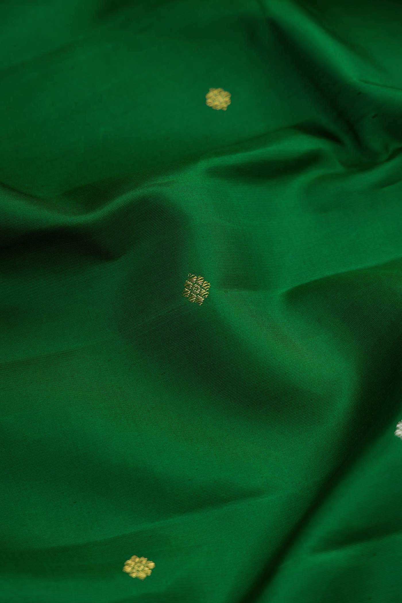 Green Kanchipuram Silk Saree - Image 3