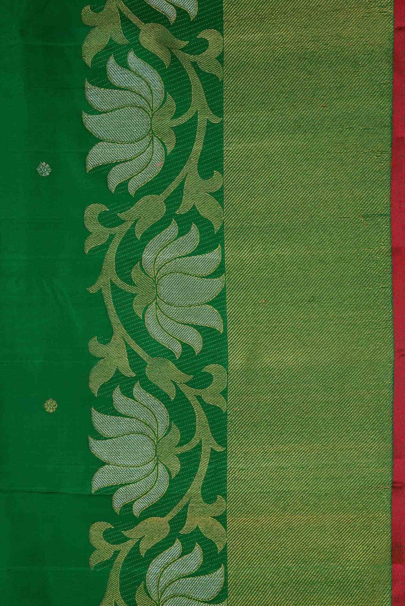Green Kanchipuram Silk Saree - Image 6