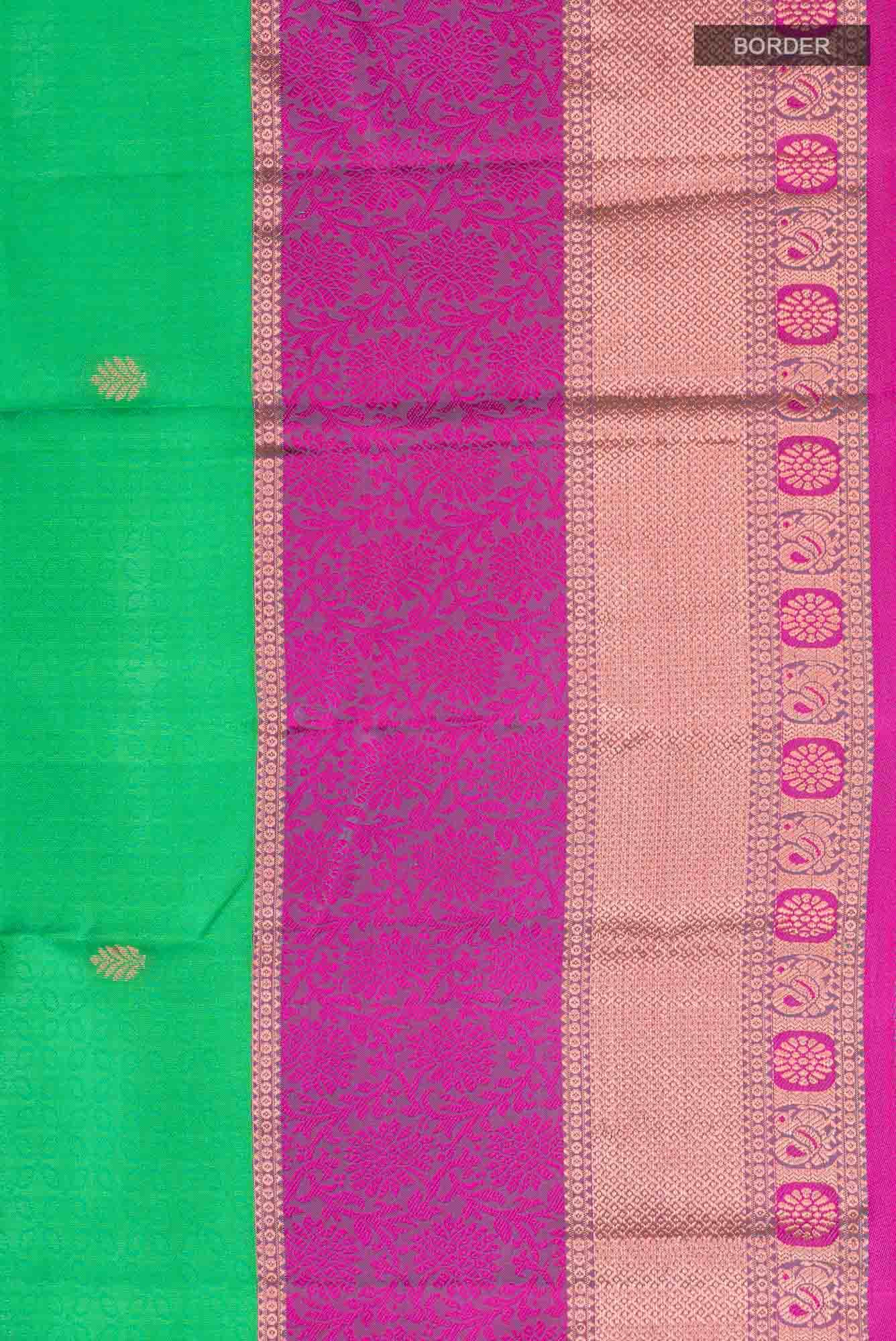 Green Kanchipuram Silk Saree - Image 5