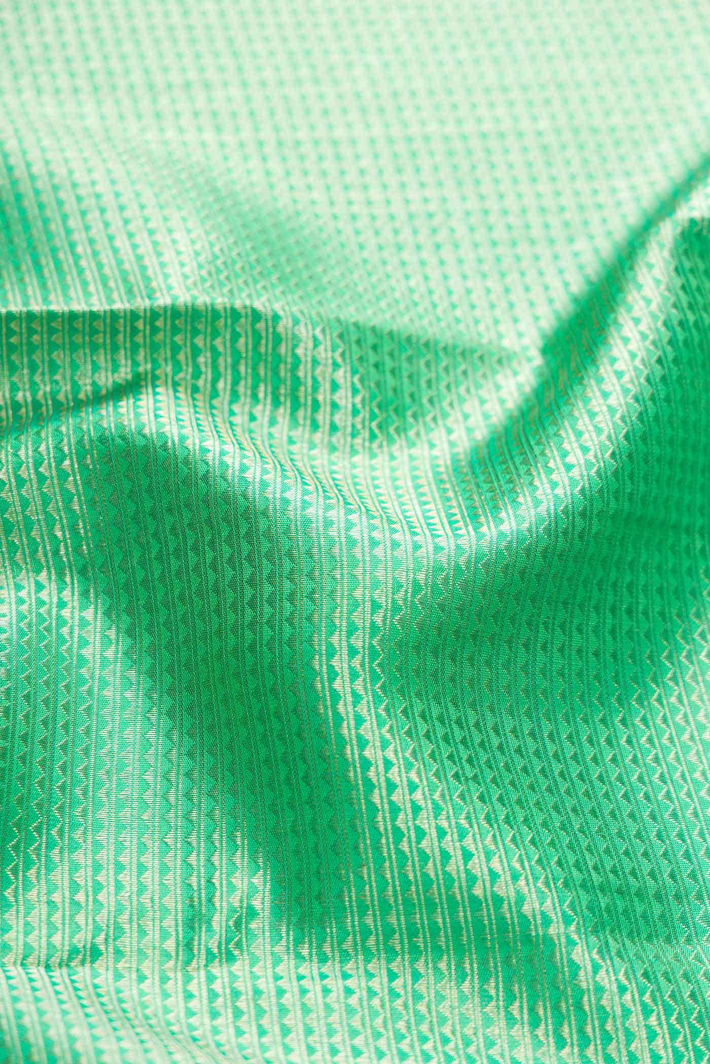 Green Kanchipuram Silk Saree - Image 3