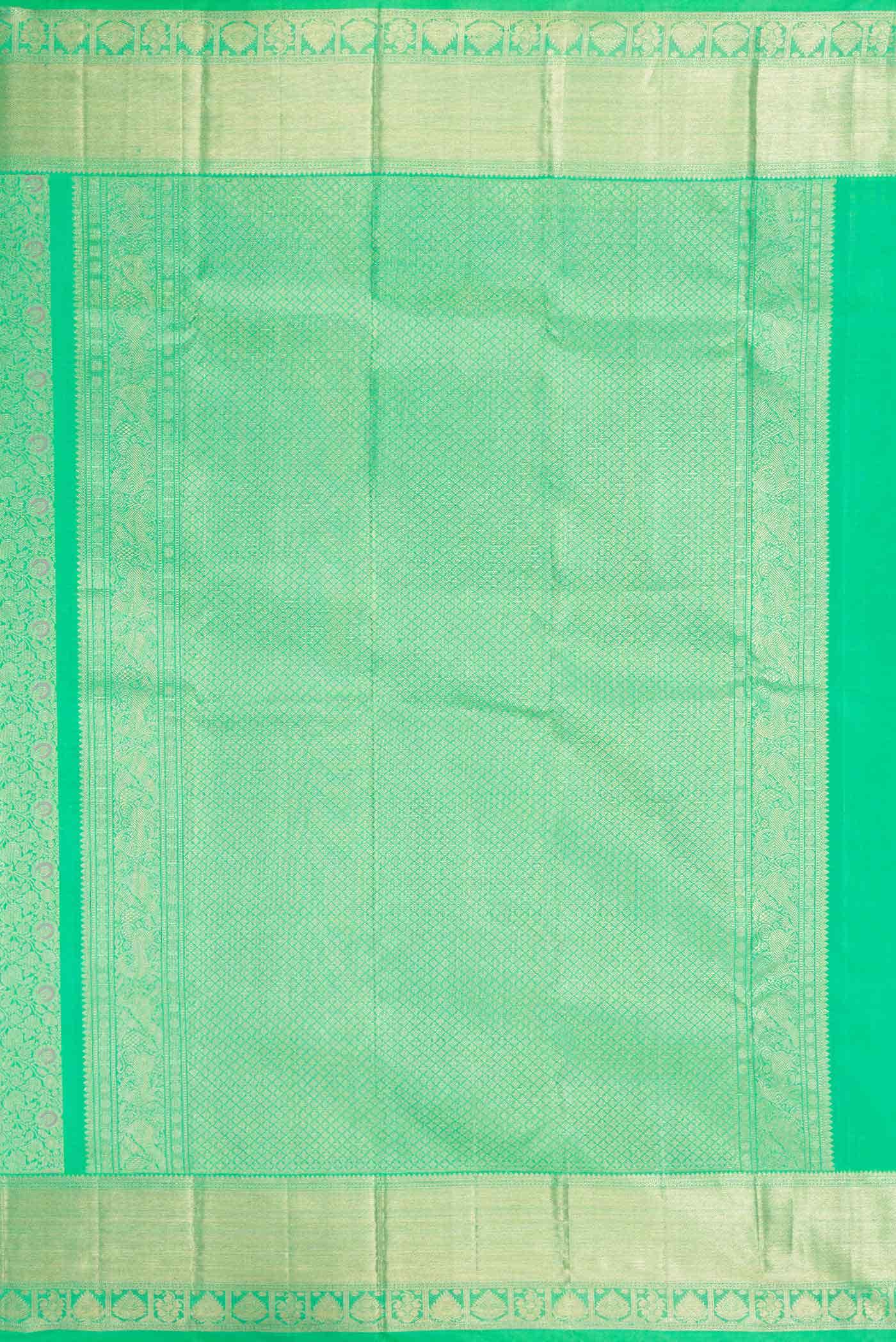 Green Kanchipuram Silk Saree - Image 5