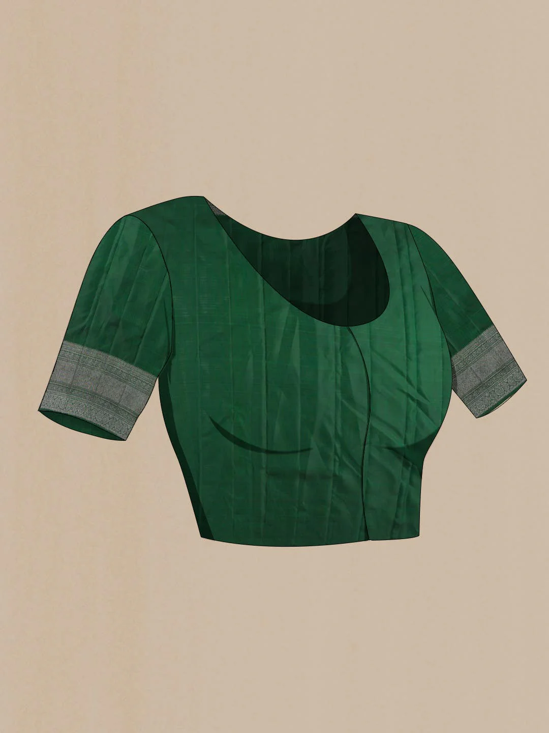 Green Kanchipuram Silk Saree - Image 7