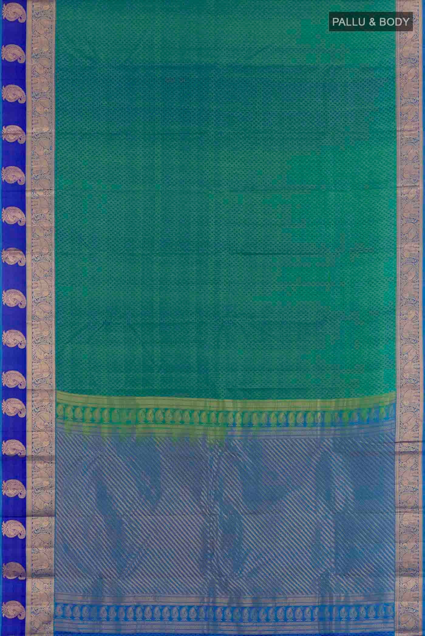 Green Kanjivaram Silk Saree - Image 3
