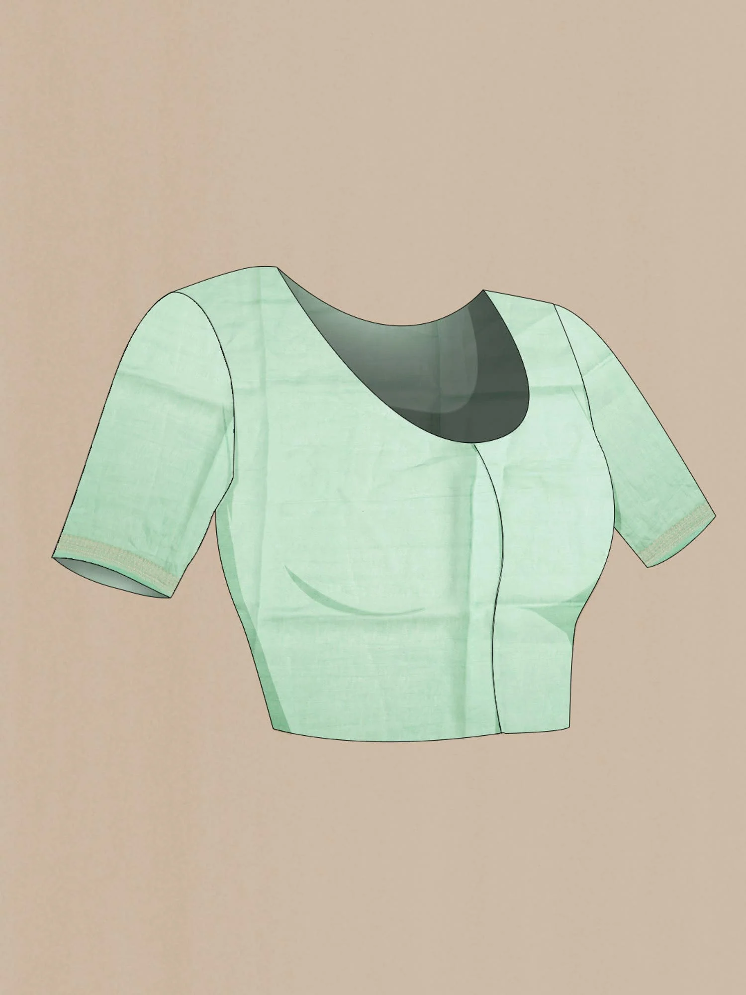 Green Linen Saree - Image 5