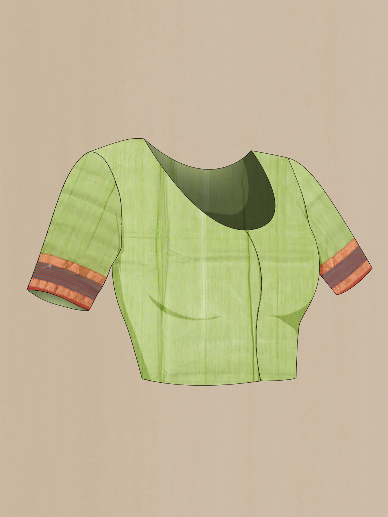 Green Maheshwari Silk Cotton Saree - Image 4