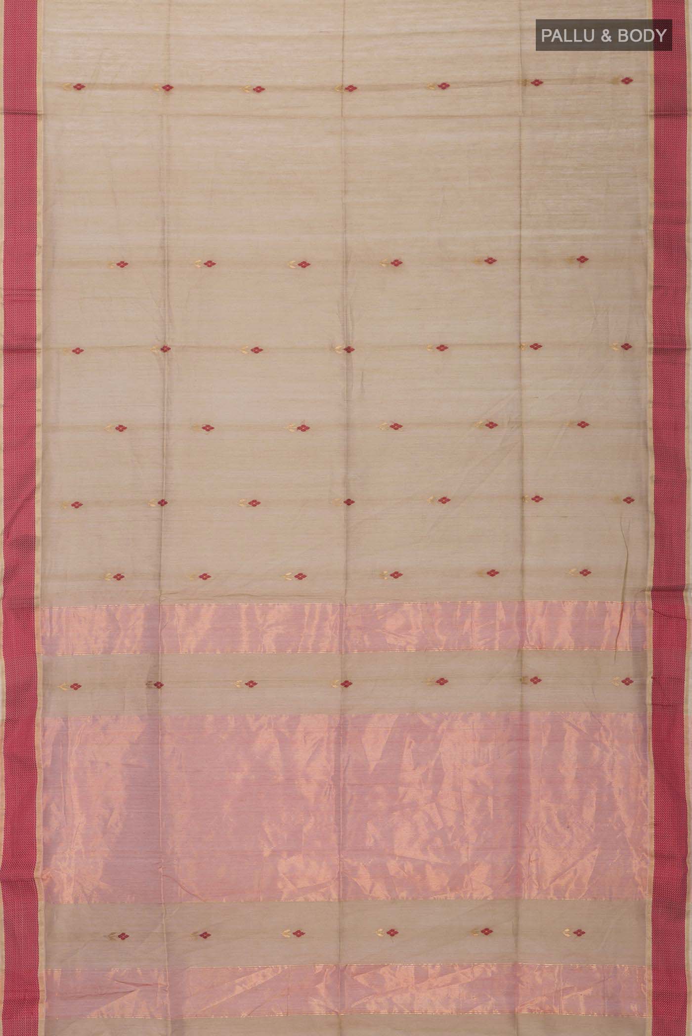 Green Maheshwari Silk Cotton Saree - Image 5