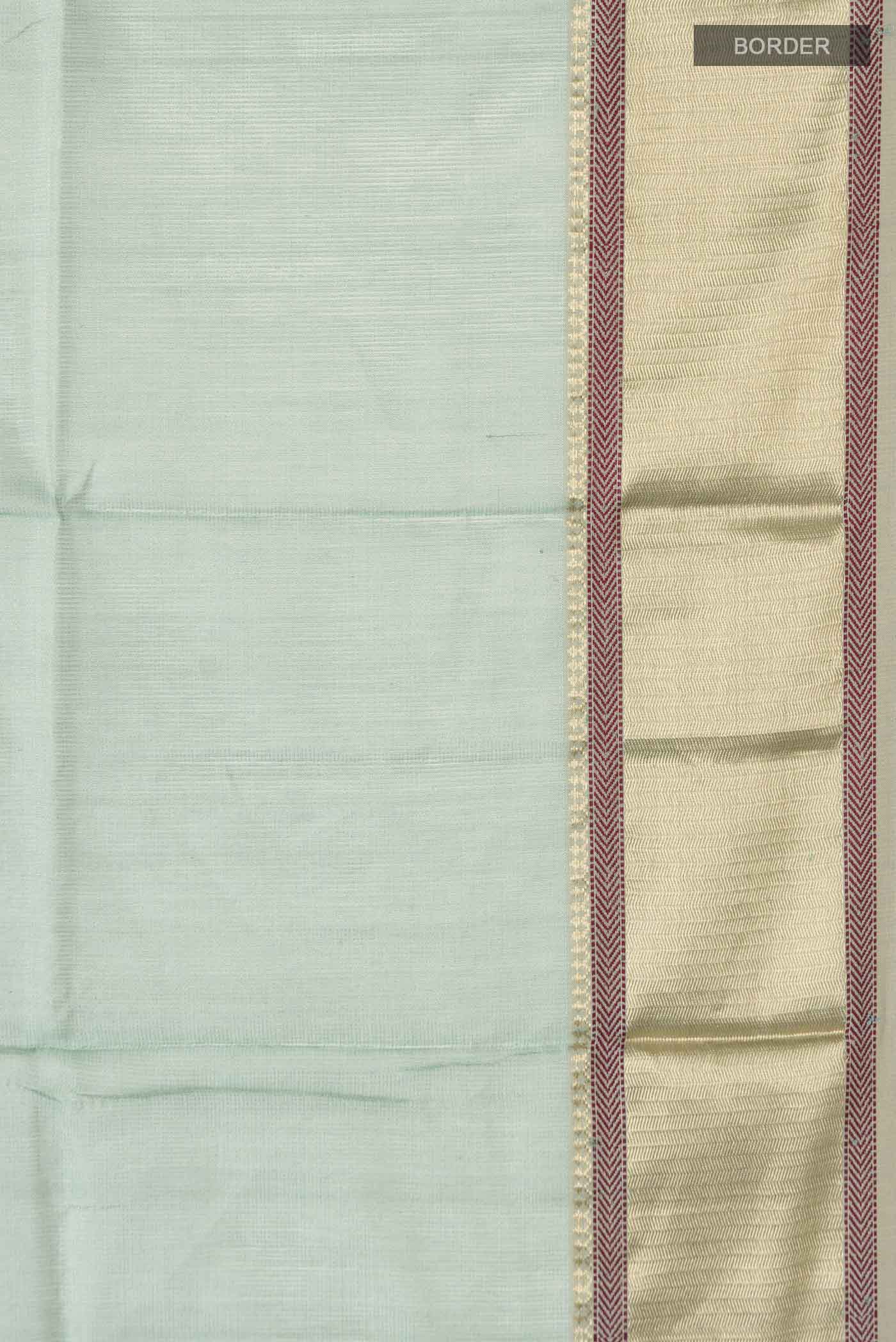 Green Maheshwari Silk Cotton Saree - Image 3