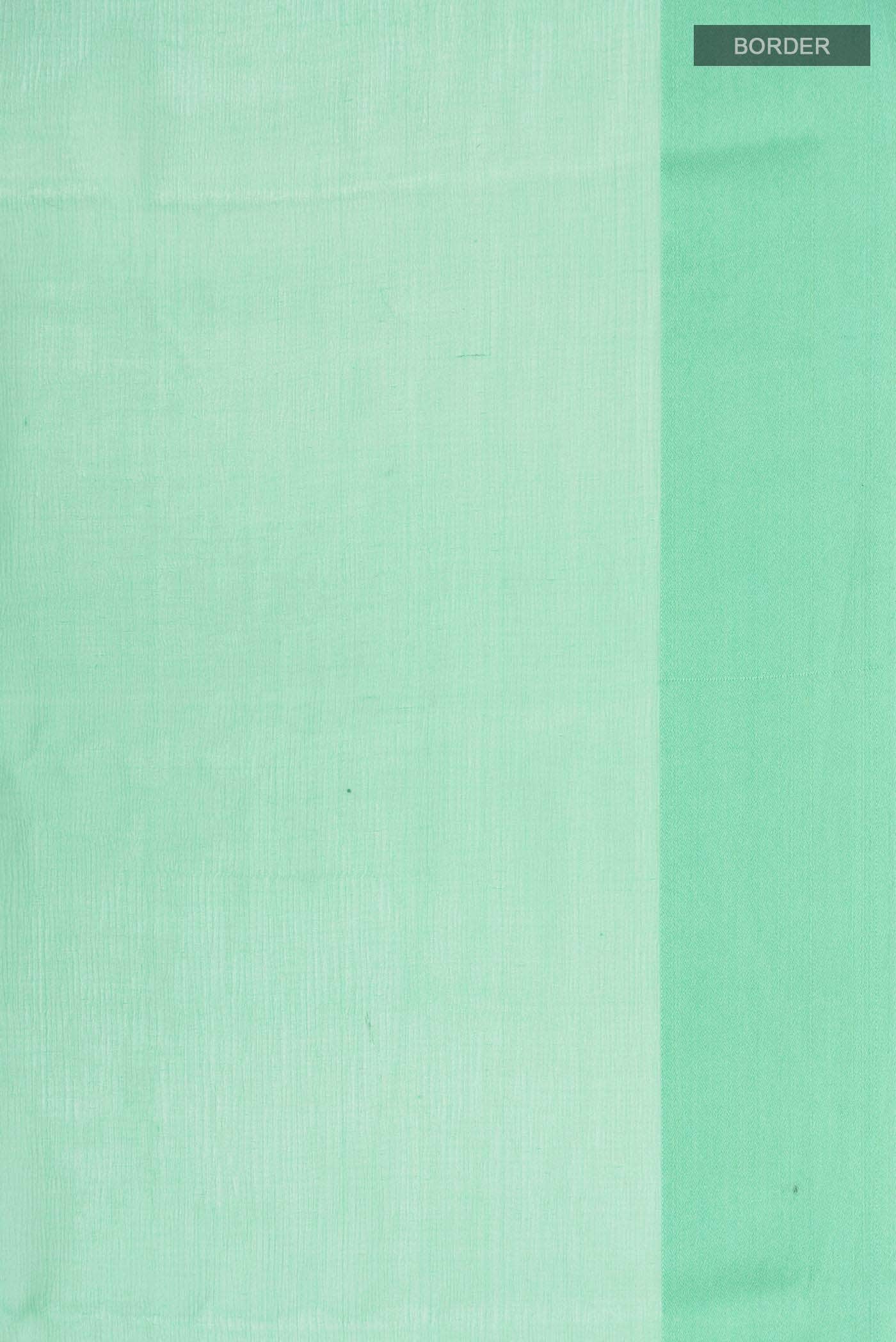 Green Mysore Chiffon Saree - Image 4