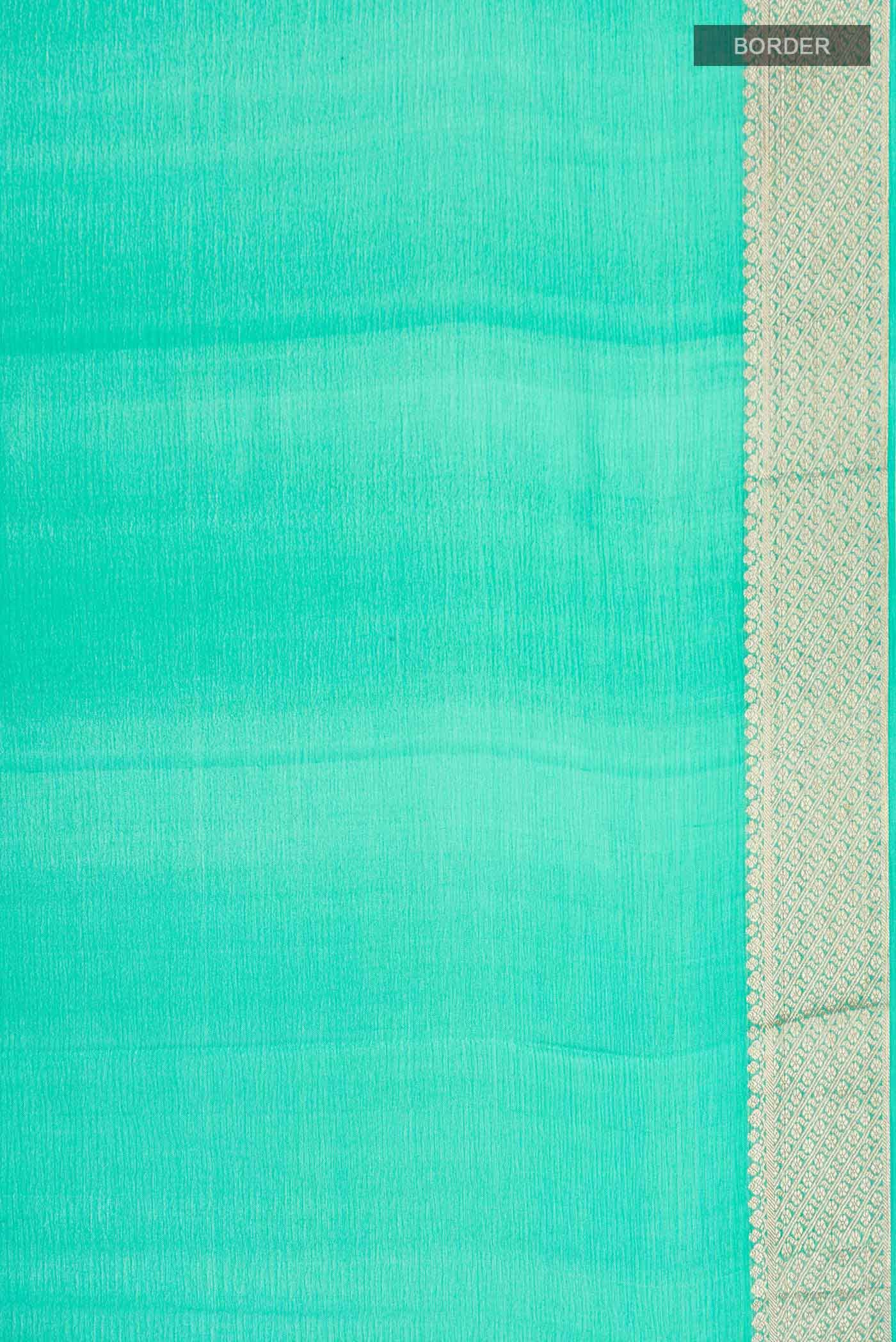 Green Mysore Chiffon Saree - Image 4